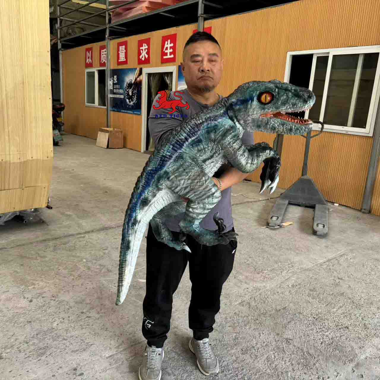 Amusement Park Products Robotic Animatronics Baby Realistic raptor Robot Dinosaur Puppet for Sale