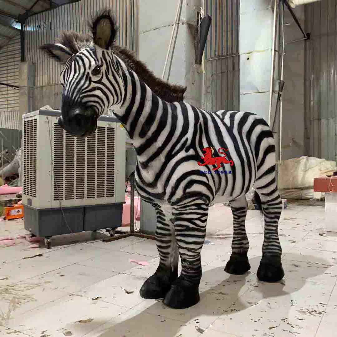 Mechanical Dinosaur Costume for Adults Theme Park Party  Hidden Legs Realistic Zebra Costume