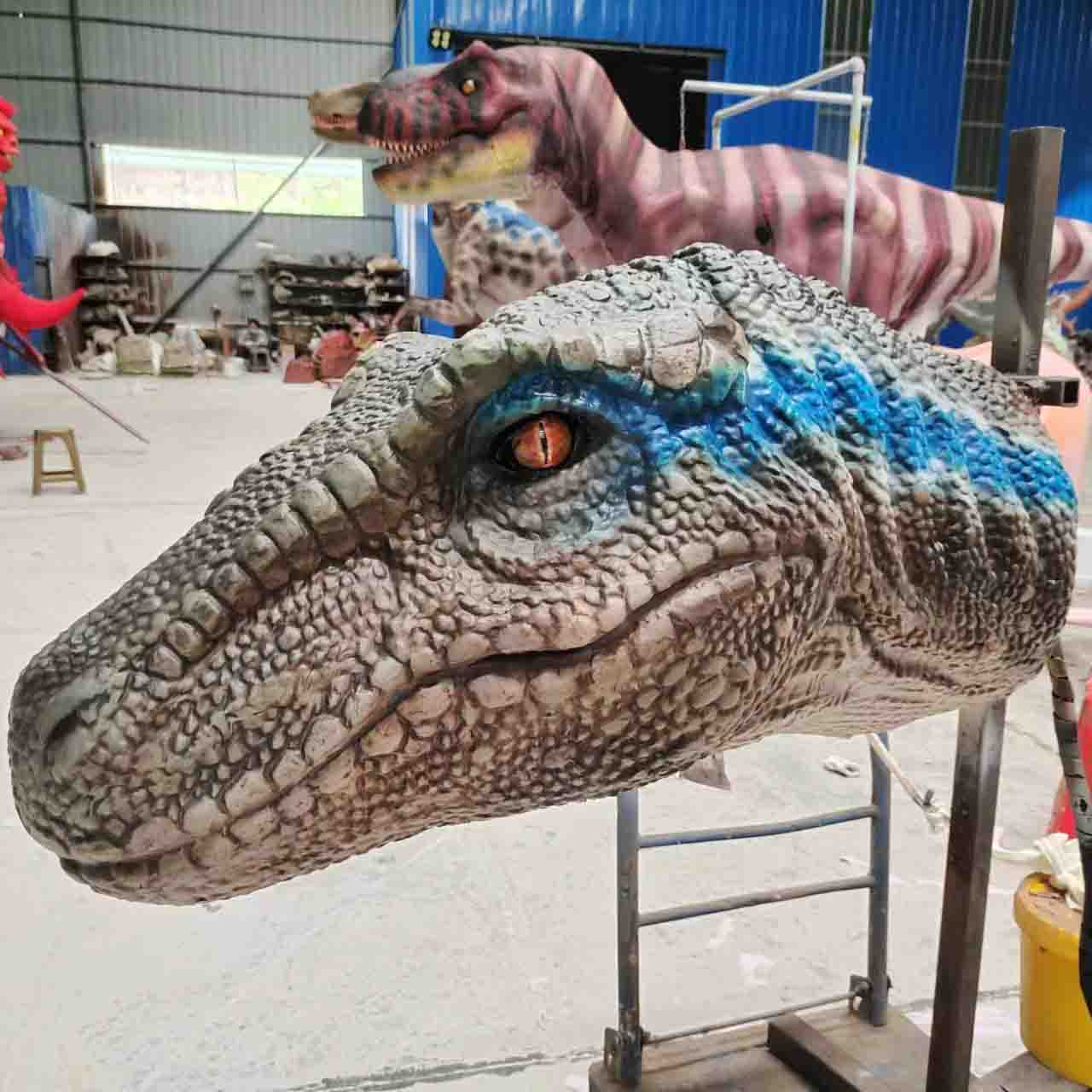 Amusement Equipment High Quality Realistic Animatronic Velociraptor Dinosaur Head
