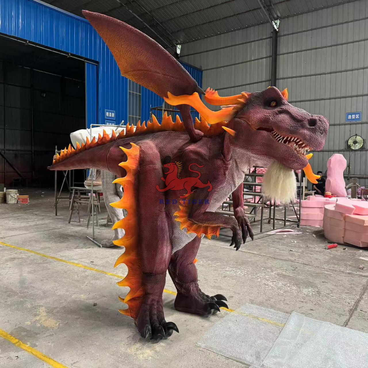 Hidden Legs High Quality Realistic Animatronic Walking Dragon Dinosaur Costume