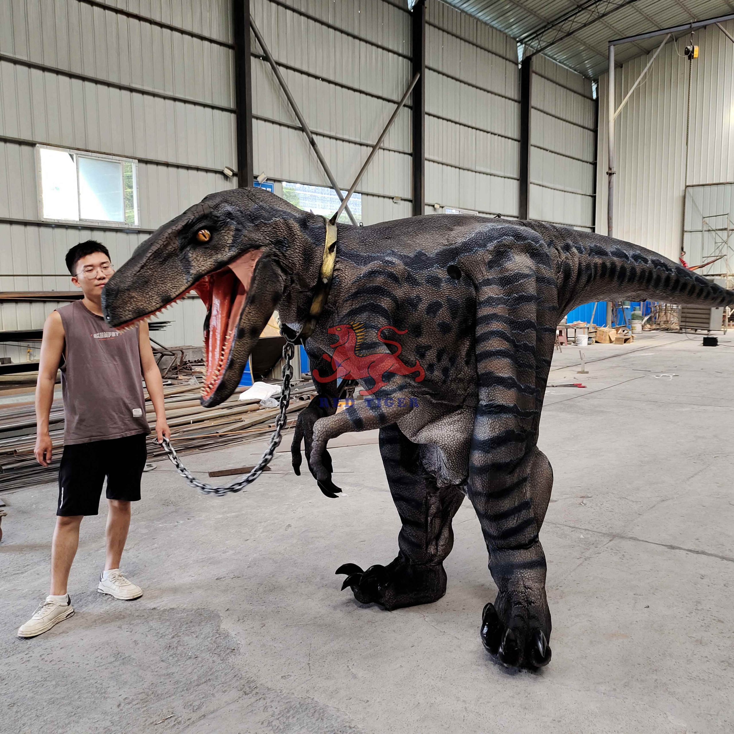 Hidden Legs High Quality Realistic Walking Velociraptor Dinosaur Costume