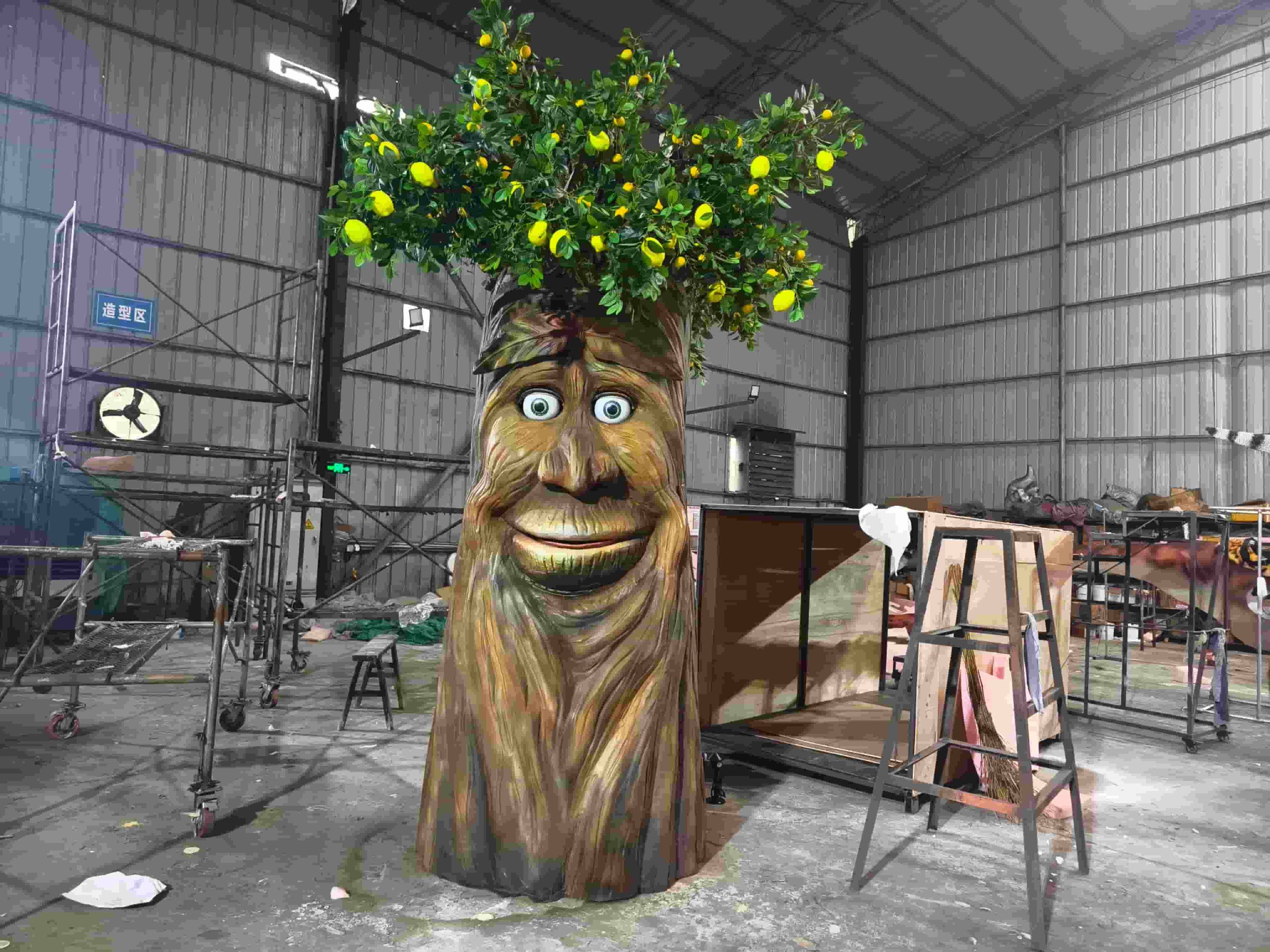 Animatronic Talking Lemon Tree for Sale Interactive Speaking Tree Model for Theme Park Mall Decoration