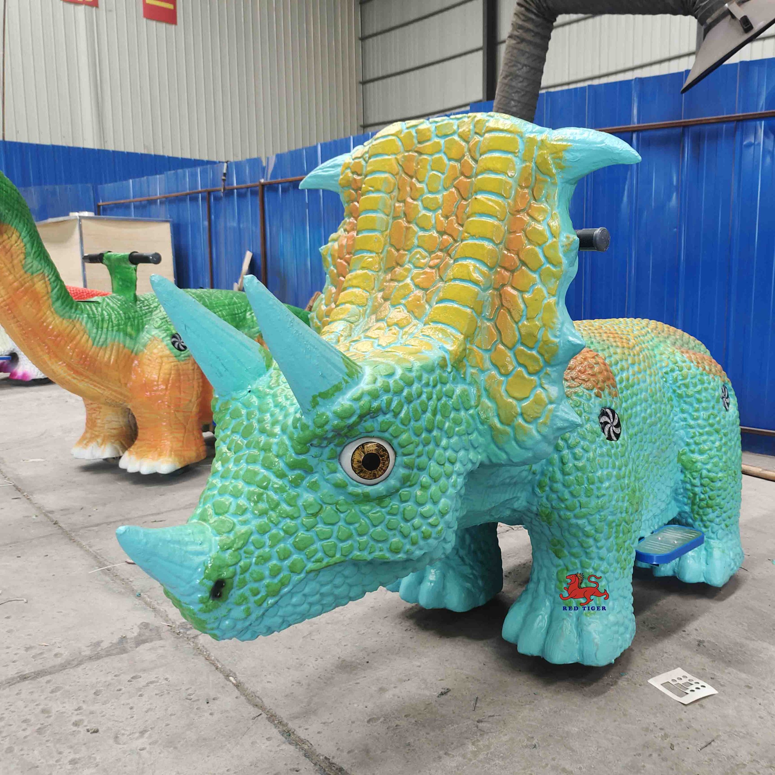 Kids Park Animatronic Dinosaur Rides Indoor Metal Design for School Kindergarten Daycare Public Places Shopping Malls Airports