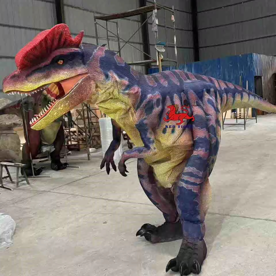 Dinosaur Park Costume Activity Show New 3D Print Material 4M Handmade Adult Dilophosaurus Costume