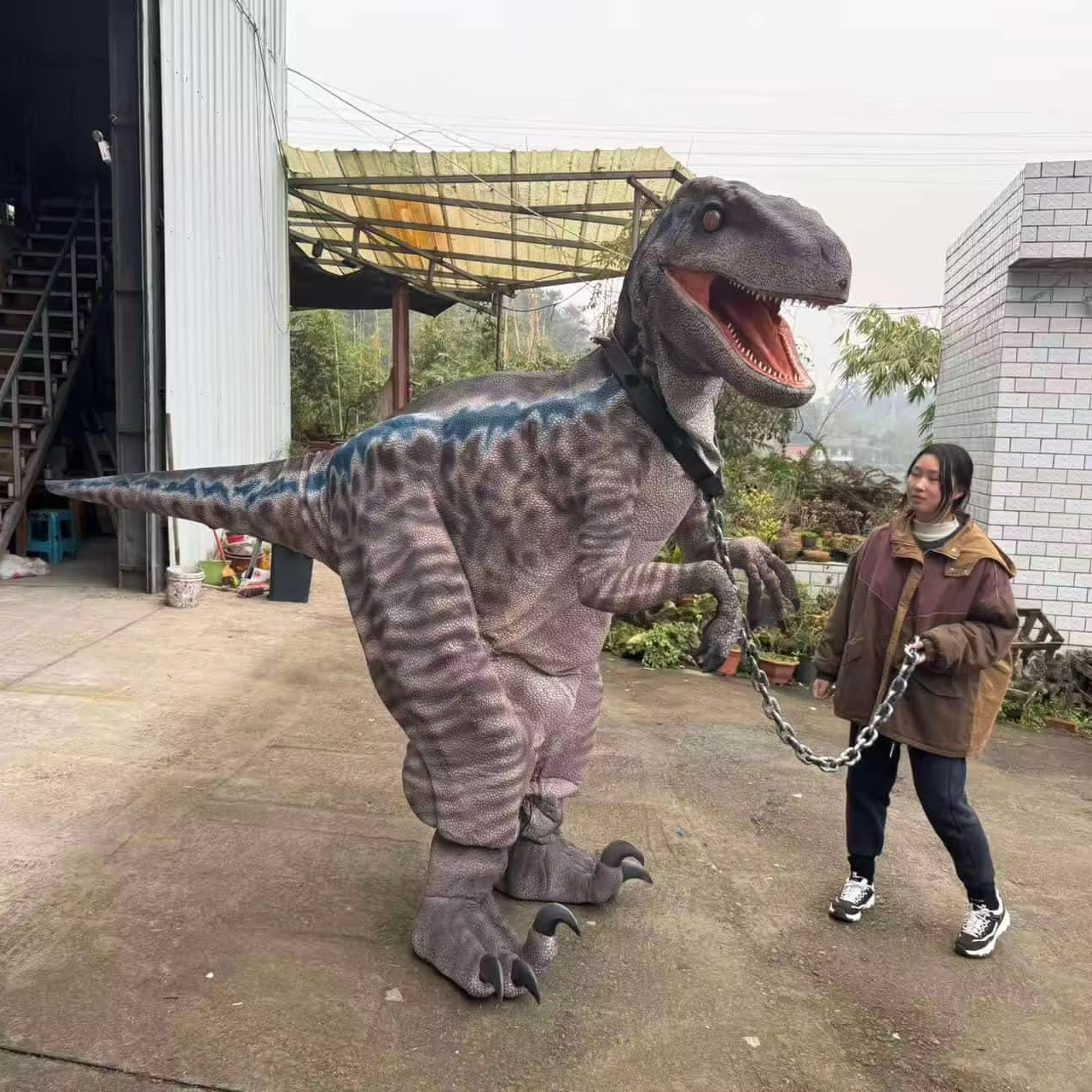 Realistic Velociraptor Dinosaur Costume for Live Shows and Events