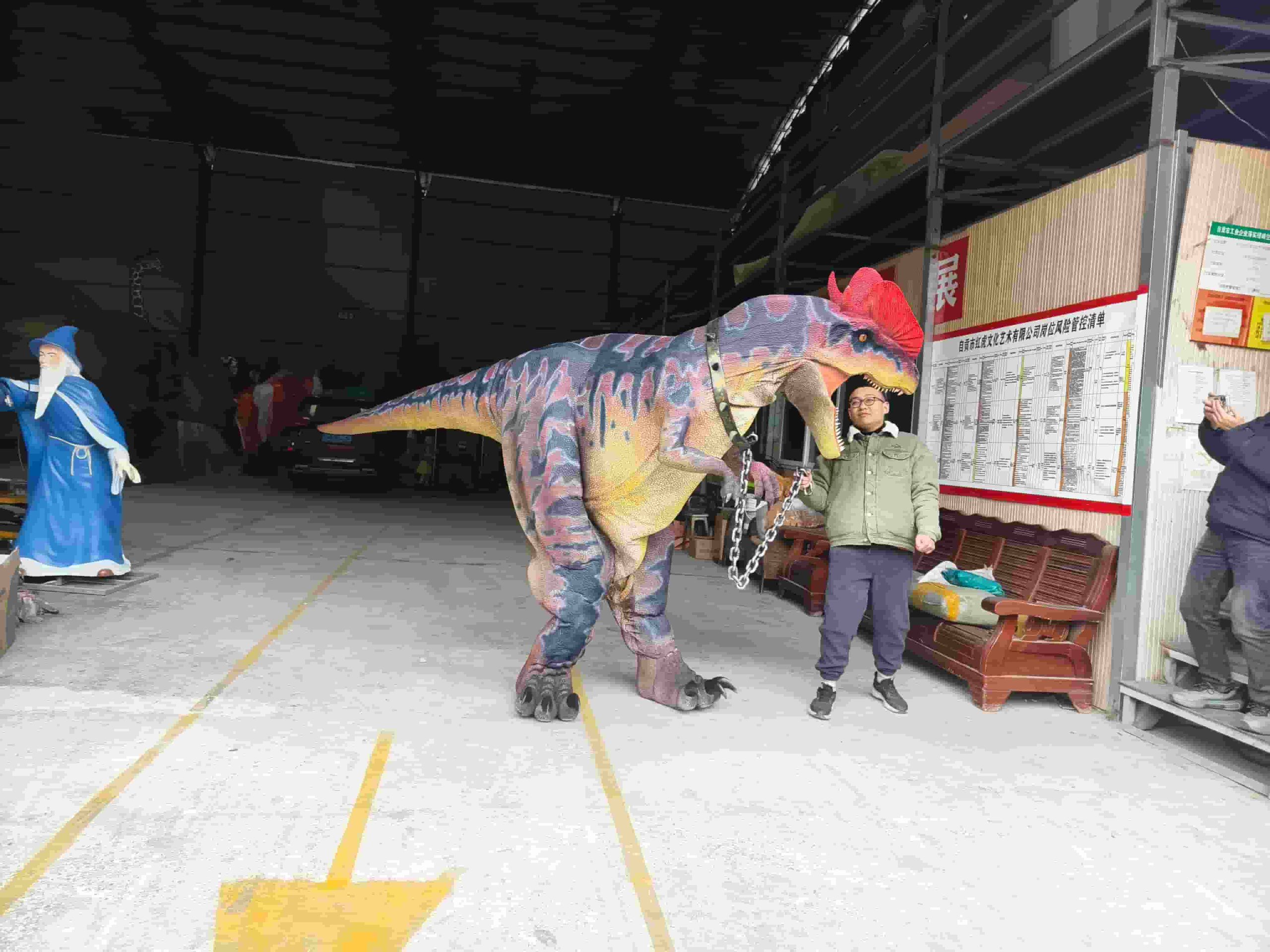 Realistic Dilophosaurus Dinosaur Costume for Live Shows and Events