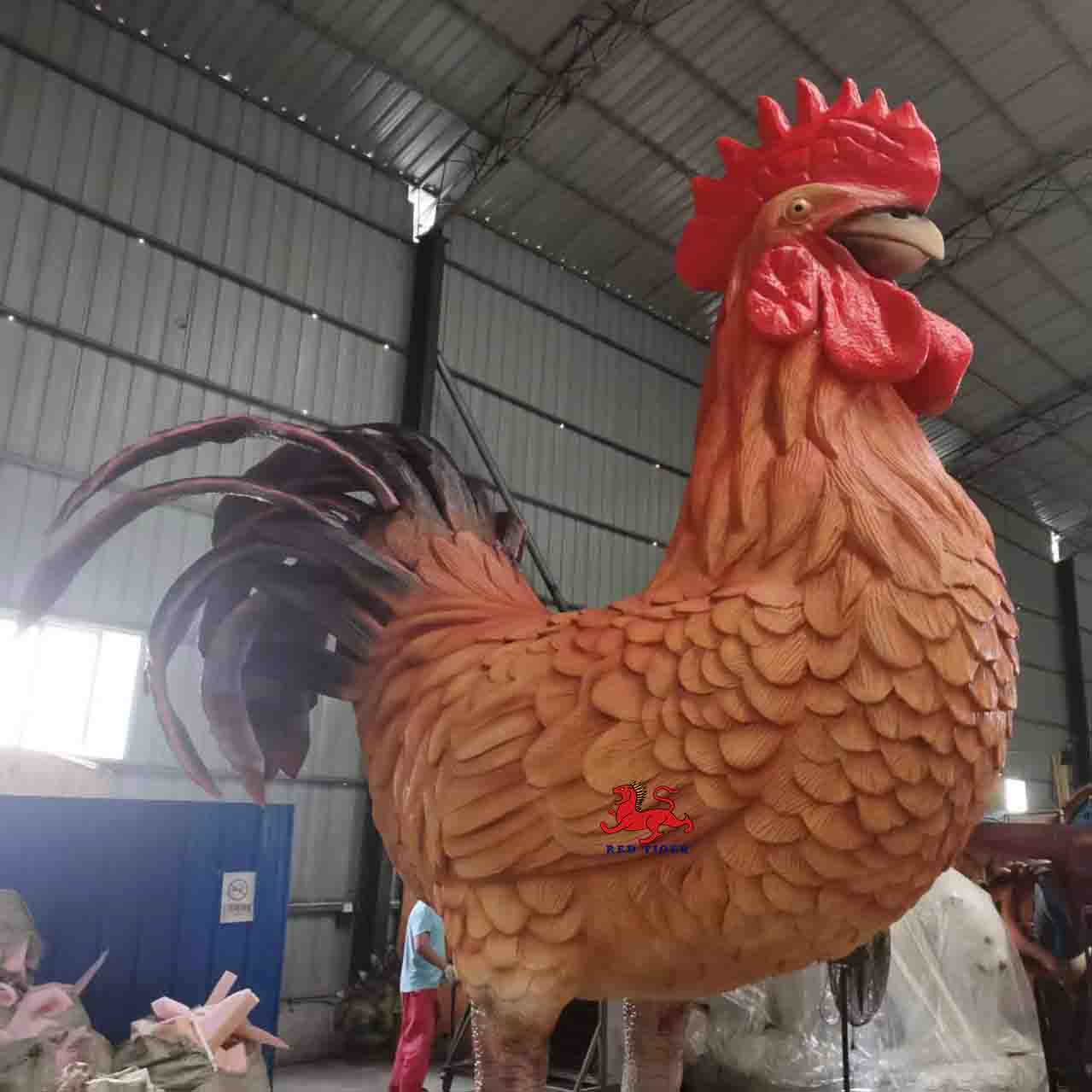 Mechanical  Animatronic Marine Model Statue Life Size Sculptures for Cock Model for Theme Park