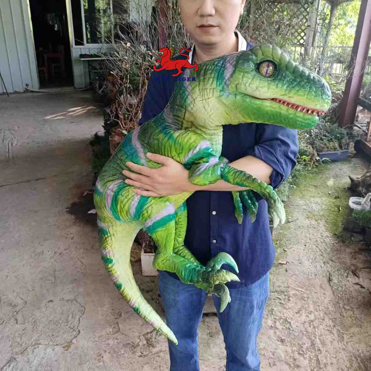 Amusement Park Products Robotic Animatronics Baby Realistic raptor Robot Dinosaur Puppet for Sale