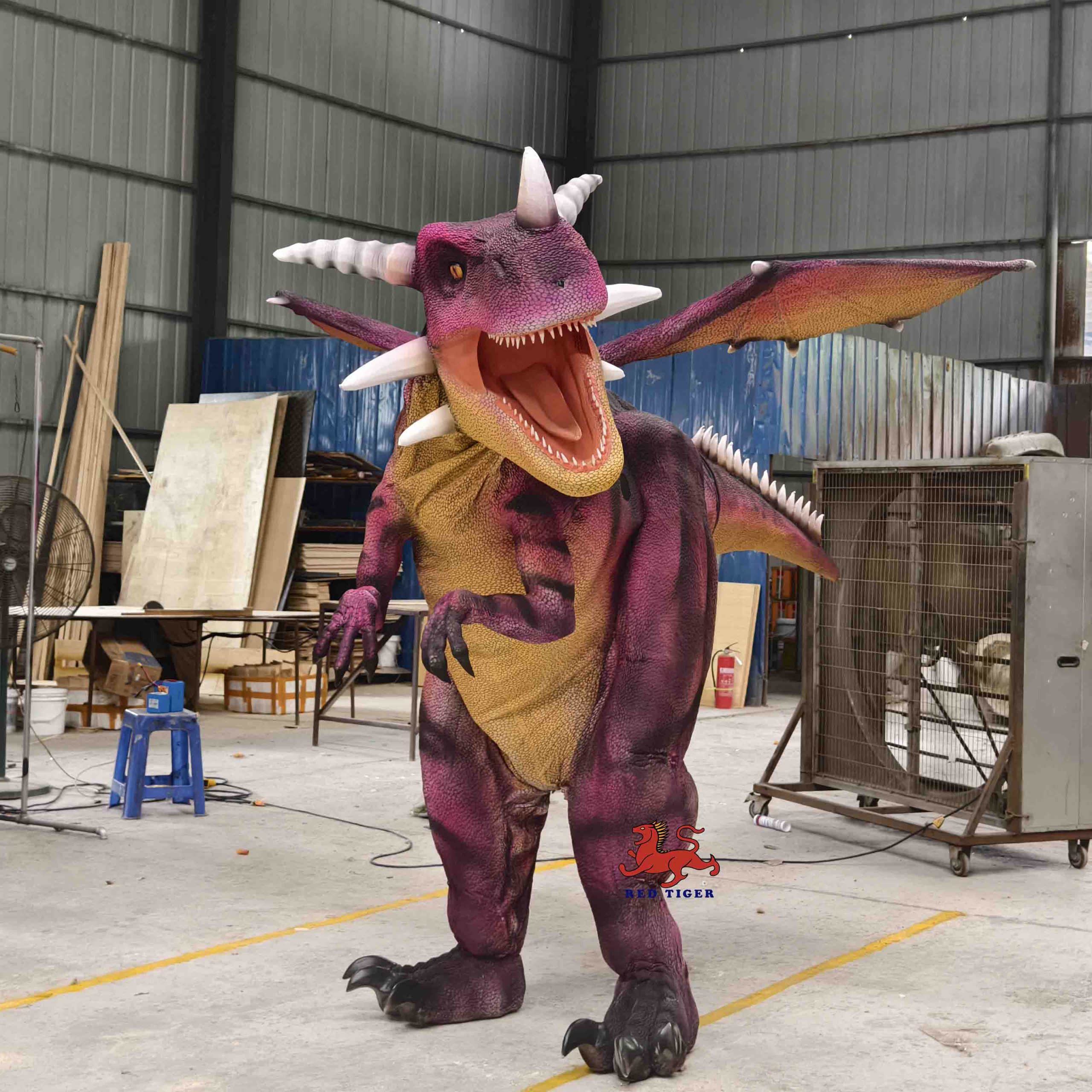 High Quality Realistic Walking Dinosaur Dragon Costume for Theme Park & Amusement Park