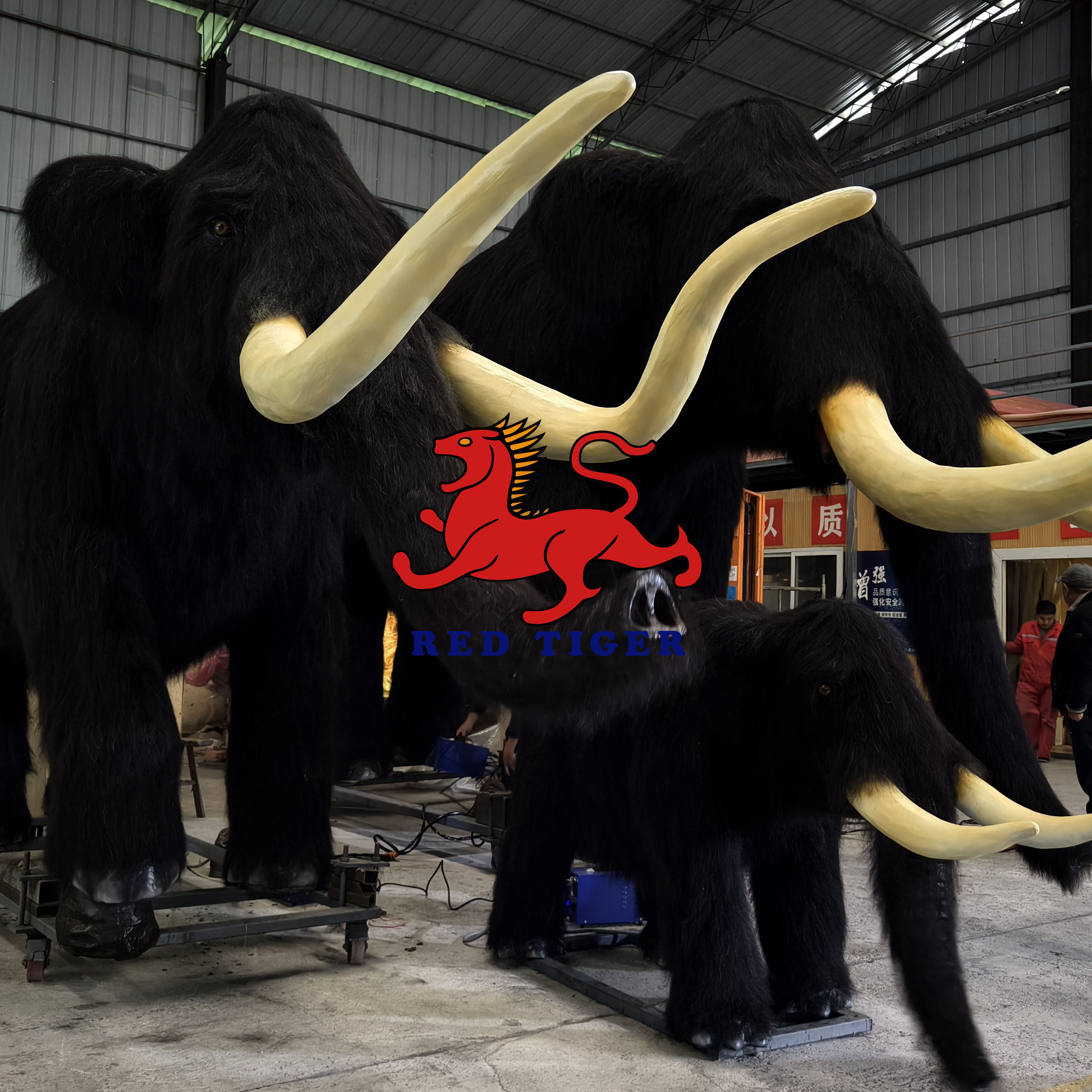 Wildlife Park Realistic Simulation Electronic Mammoth Life-size Animal Model