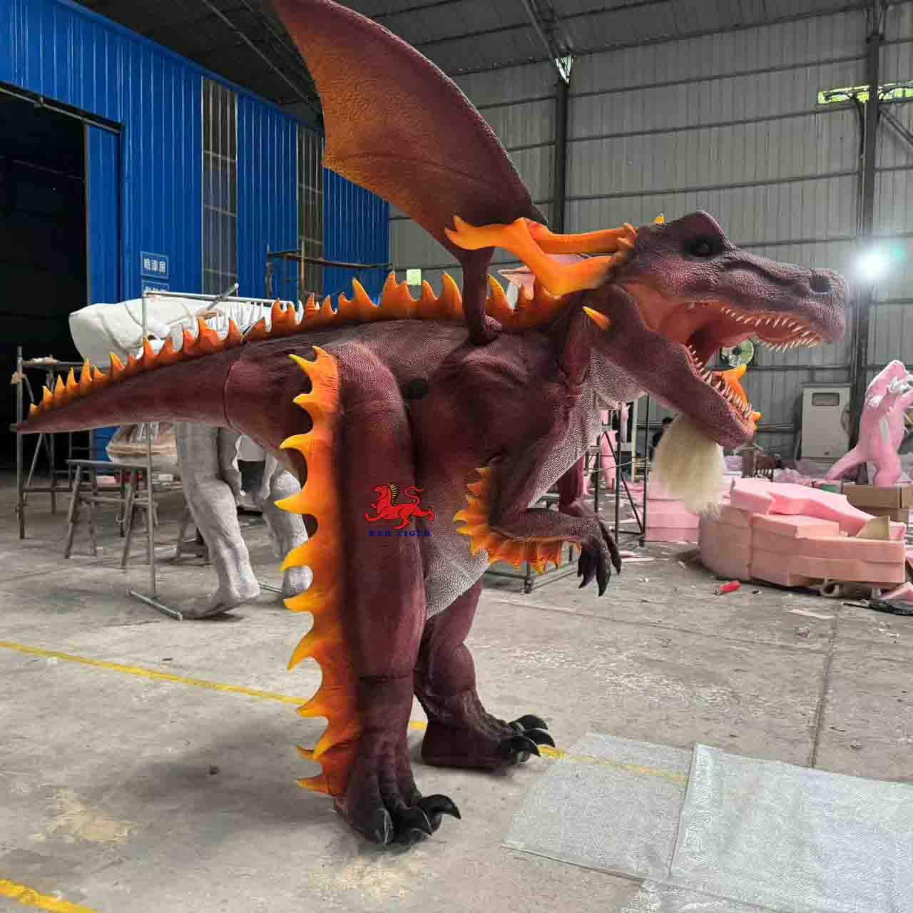 High Quality Realistic Walking Dinosaur Deagon Costume for Theme Park & Amusement Park