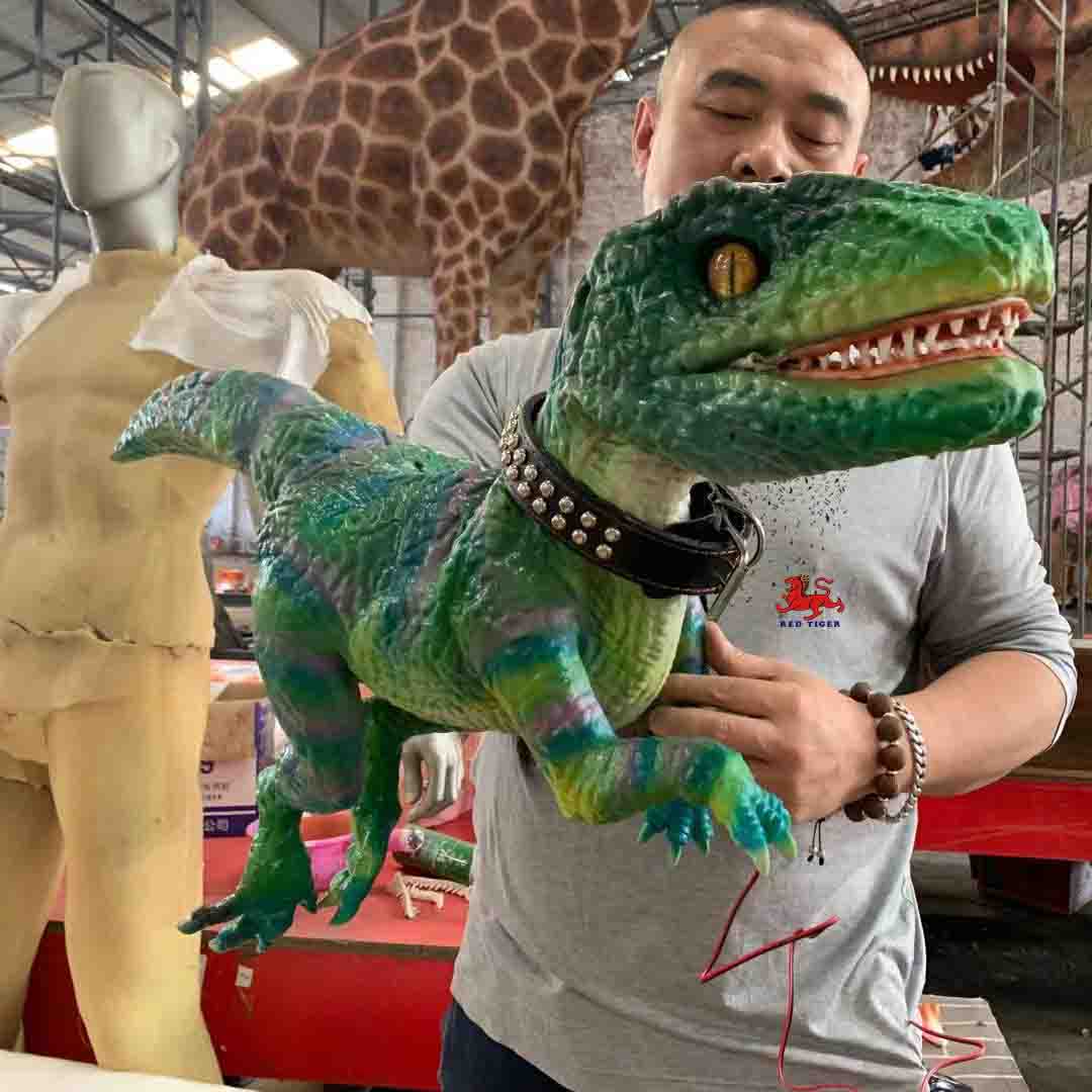 Amusement Park Products Robotic Animatronics Baby Realistic raptor  Puppet