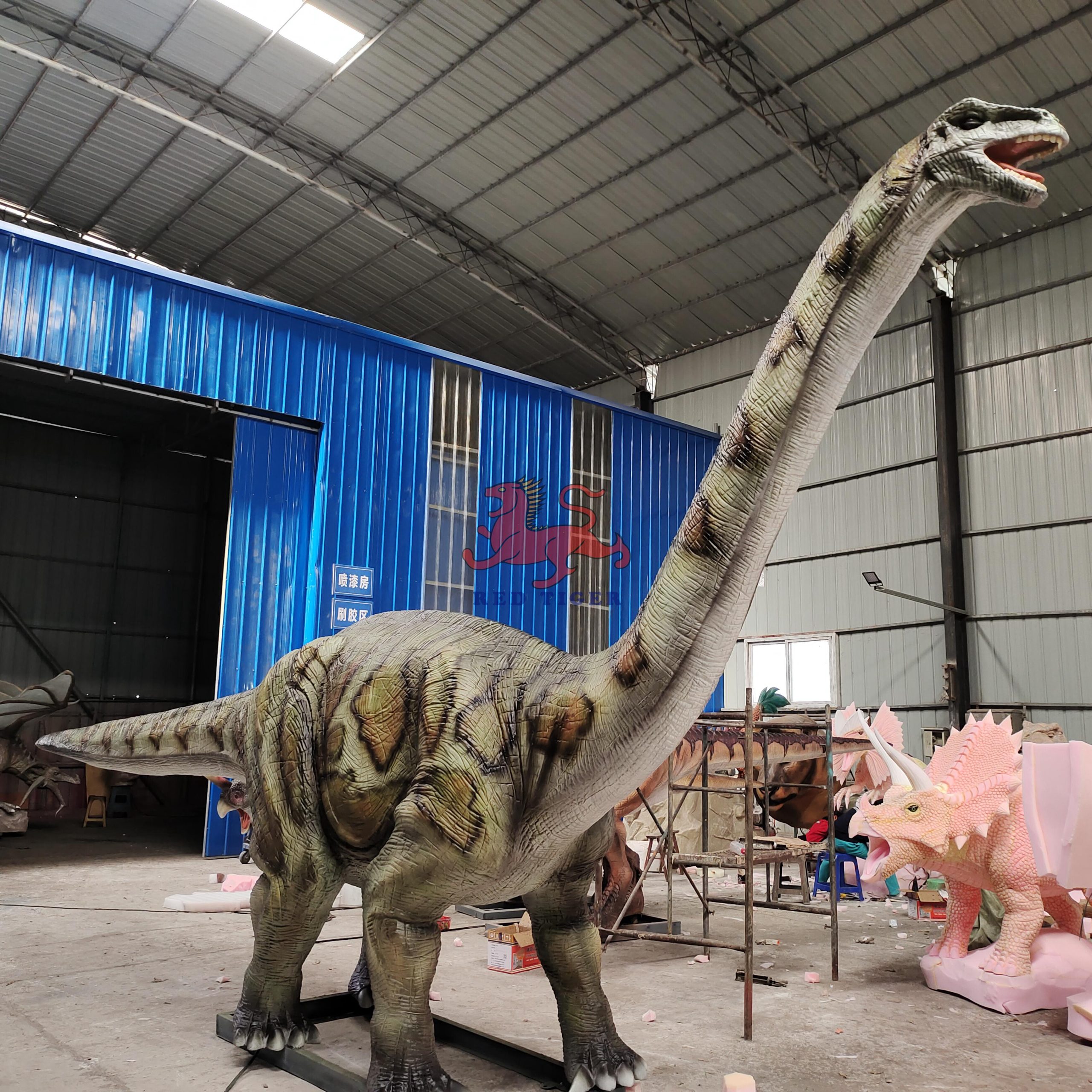 Amusement Equipment High Quality Realistic Animatronic Brontosaurus Dinosaur Model