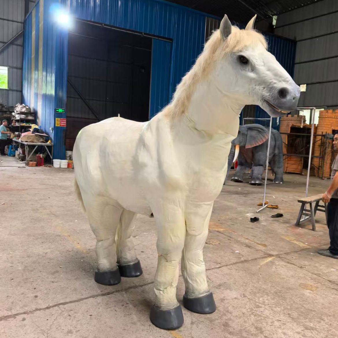 High Quality Realistic Animatronic Horse Double Person Costume Animal Suit