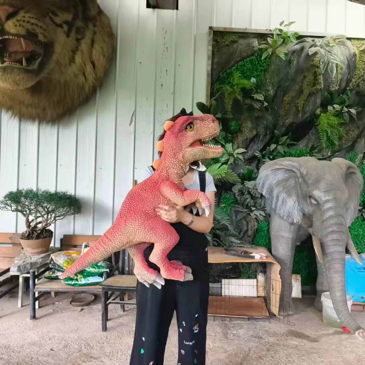 Realistic Ice Age Style Dinosaur Hand Puppet Interactive Dinosaur Puppet for Kids Events