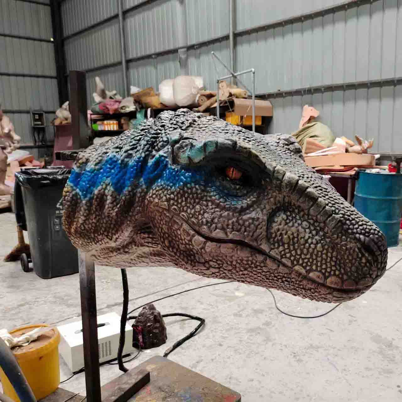 Amusement Equipment High Quality Realistic Animatronic Velociraptor Dinosaur Head