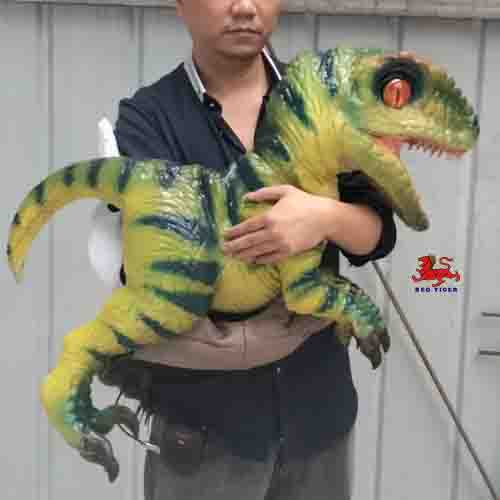 Amusement Park Products  Robotic Animatronics Baby Realistic raptor Puppet for Sale