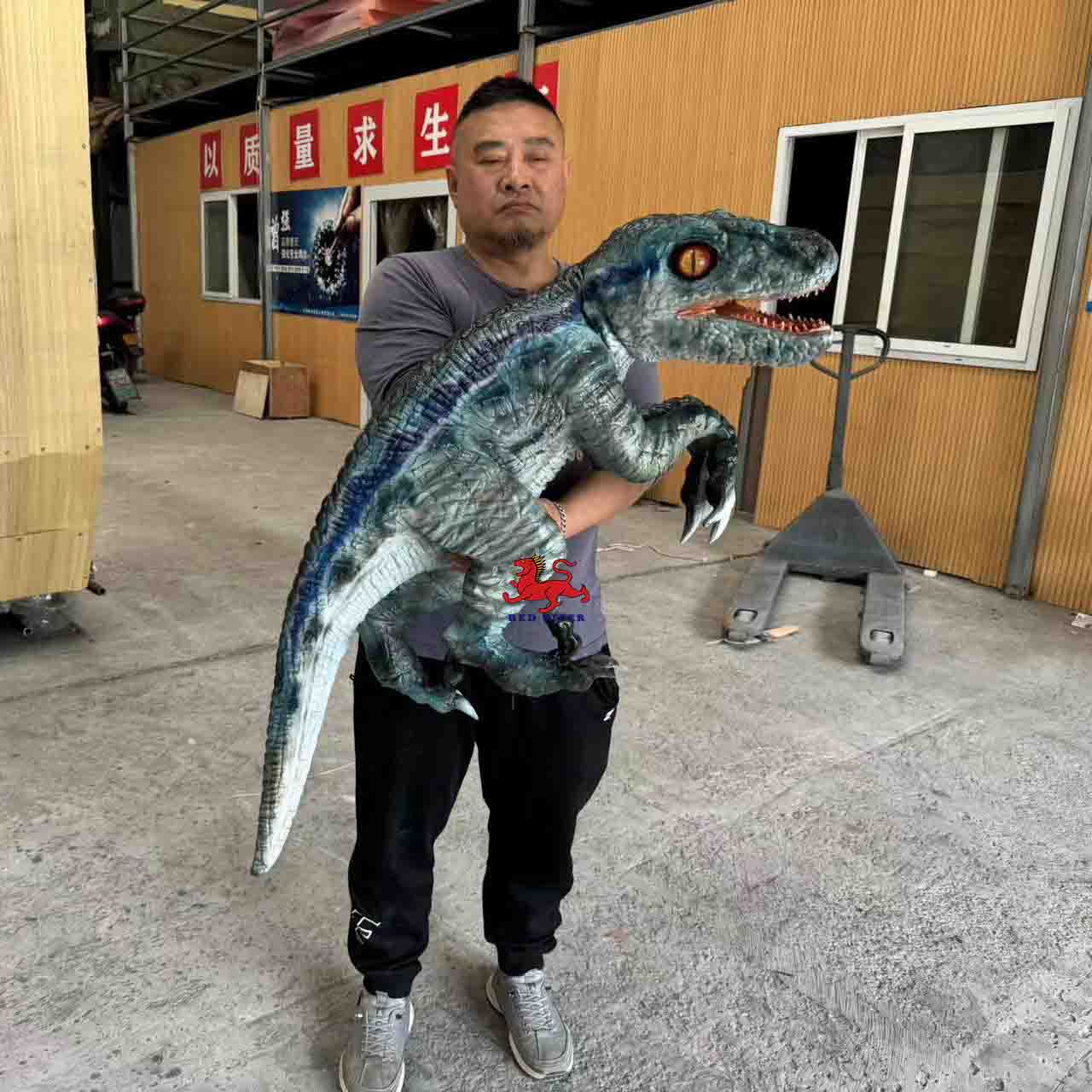 Amusement Park Products Robotic Animatronics Baby Realistic raptor Robot Dinosaur Puppet for Sale