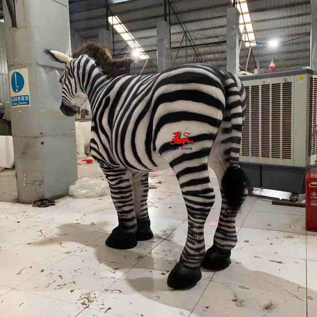 Mechanical Dinosaur Costume for Adults Theme Park Party  Hidden Legs Realistic Zebra Costume