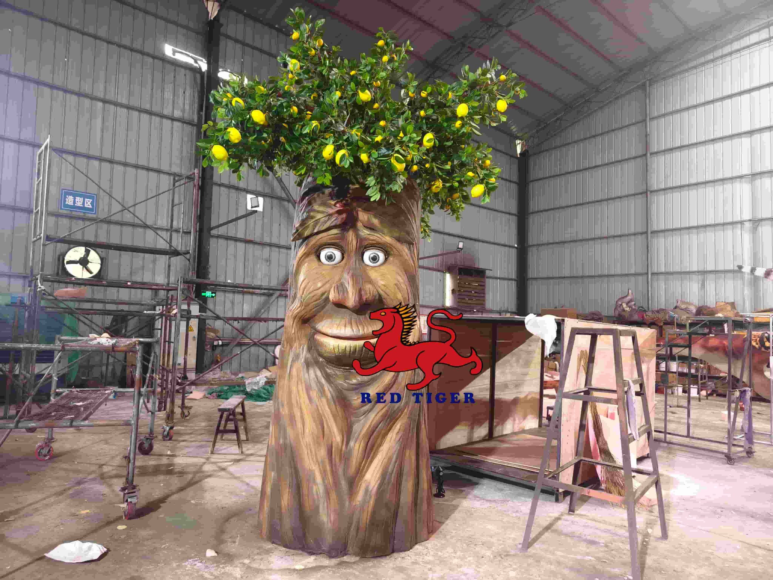 Animatronic Talking Lemon Tree for Sale Interactive Speaking Tree Model for Theme Park Mall Decoration