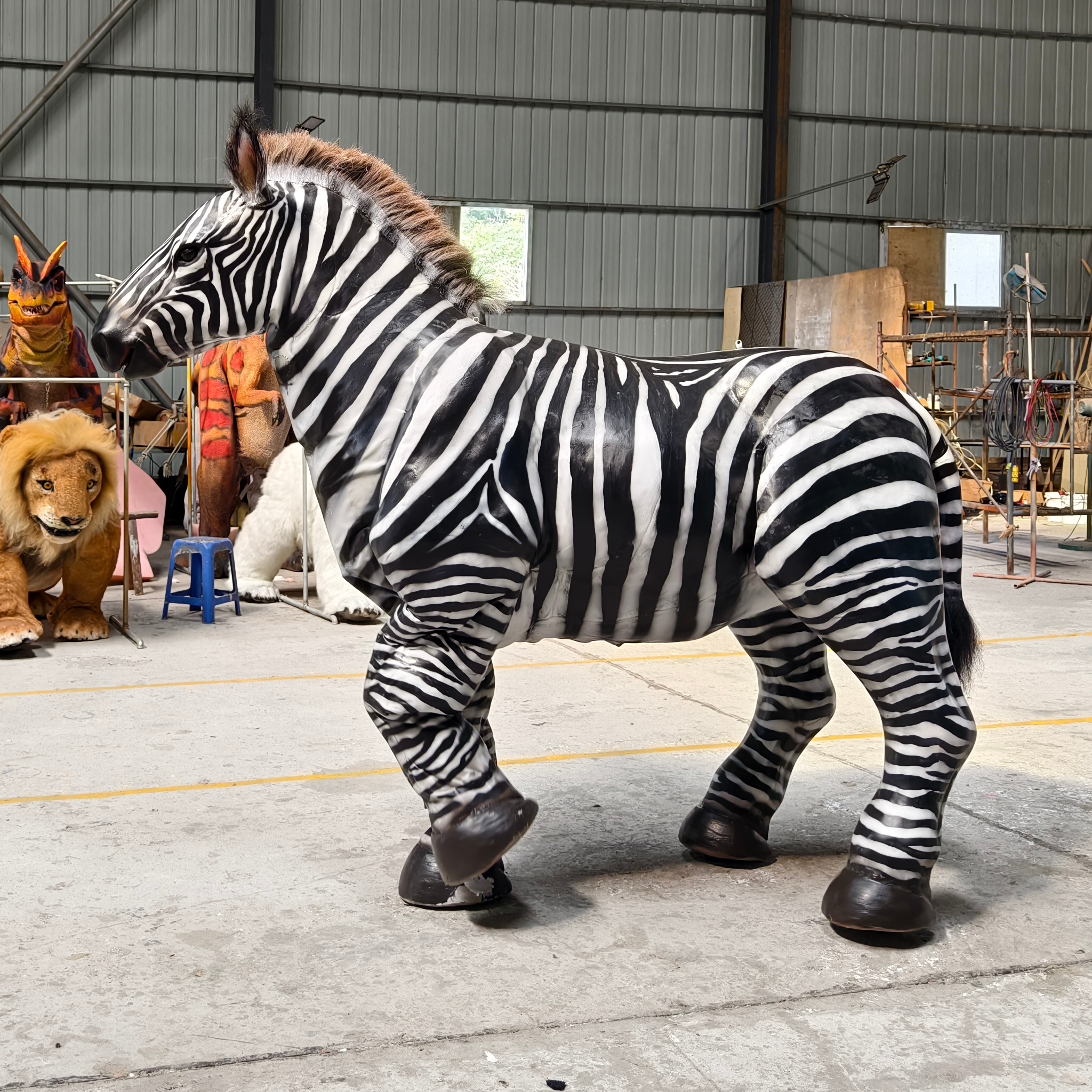 Theme Park High Quality Realistic Animatronic Animal Zebra Single Person Costume