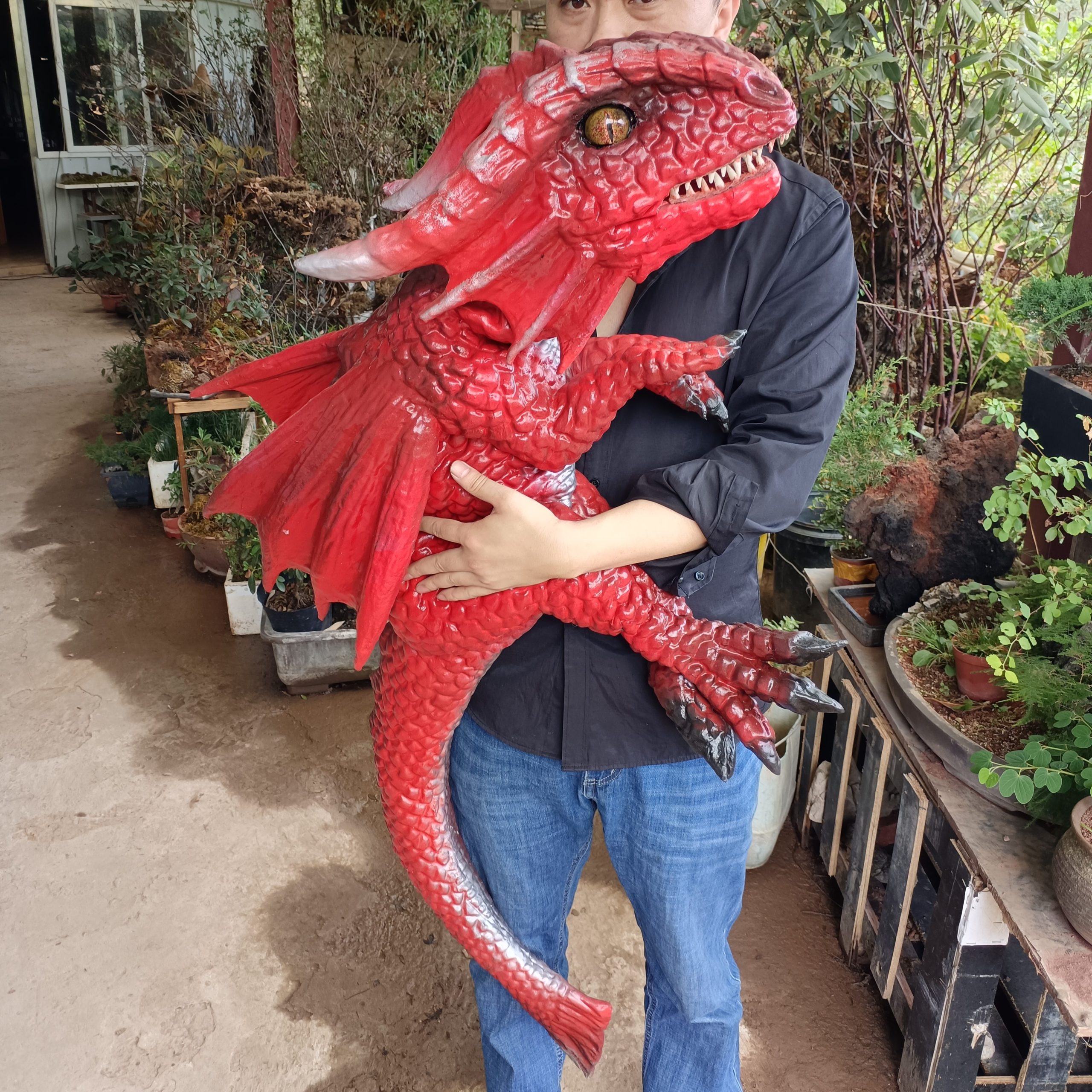 Theme Park Products Robotic Animatronics Realistic Baby Dragon Dinosaur Puppet for Sale