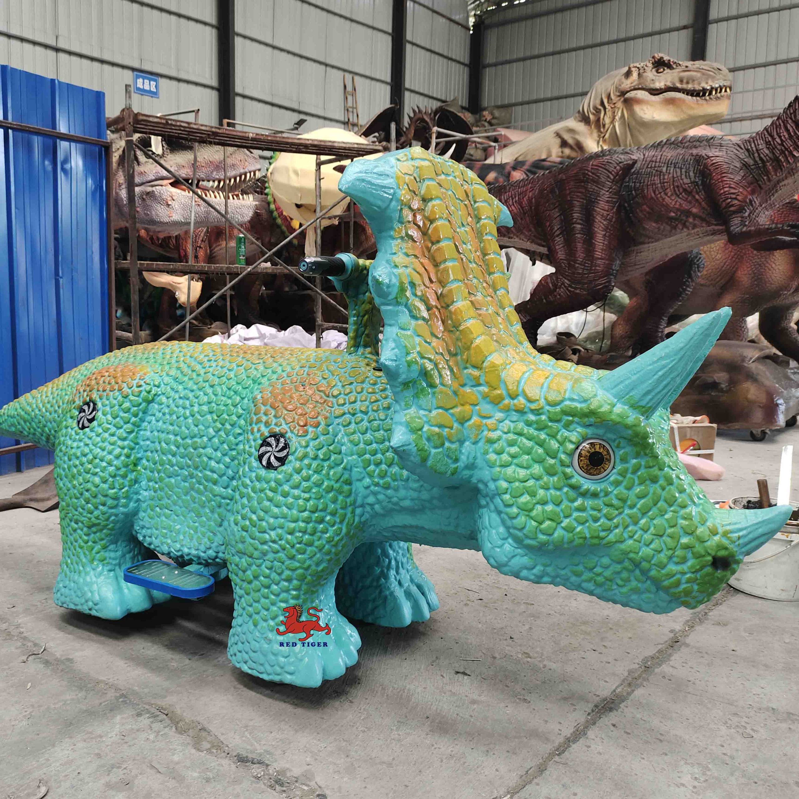 Kids Park Animatronic Dinosaur Rides Indoor Metal Design for School Kindergarten Daycare Public Places Shopping Malls Airports