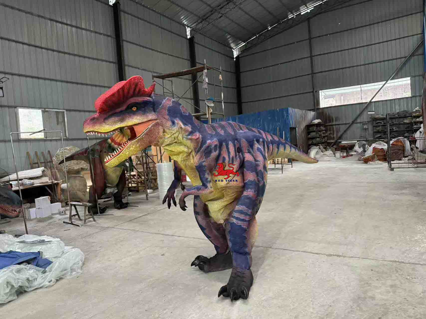 Dinosaur Park Costume Activity Show New 3D Print Material 4M Handmade Adult Dilophosaurus Costume