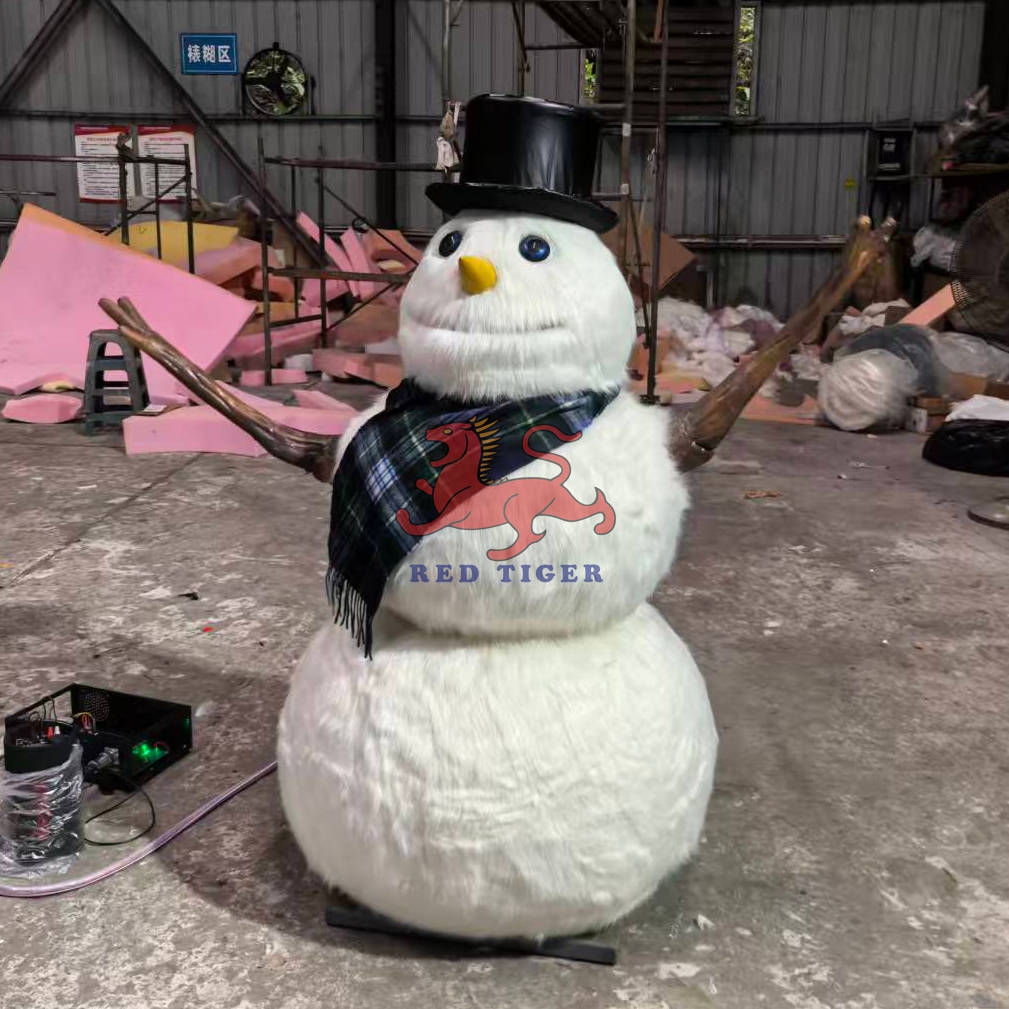 Christmas Theme Park Outdoor Decoration Animated Moving Animatronic Snowman Singing Christmas Songs
