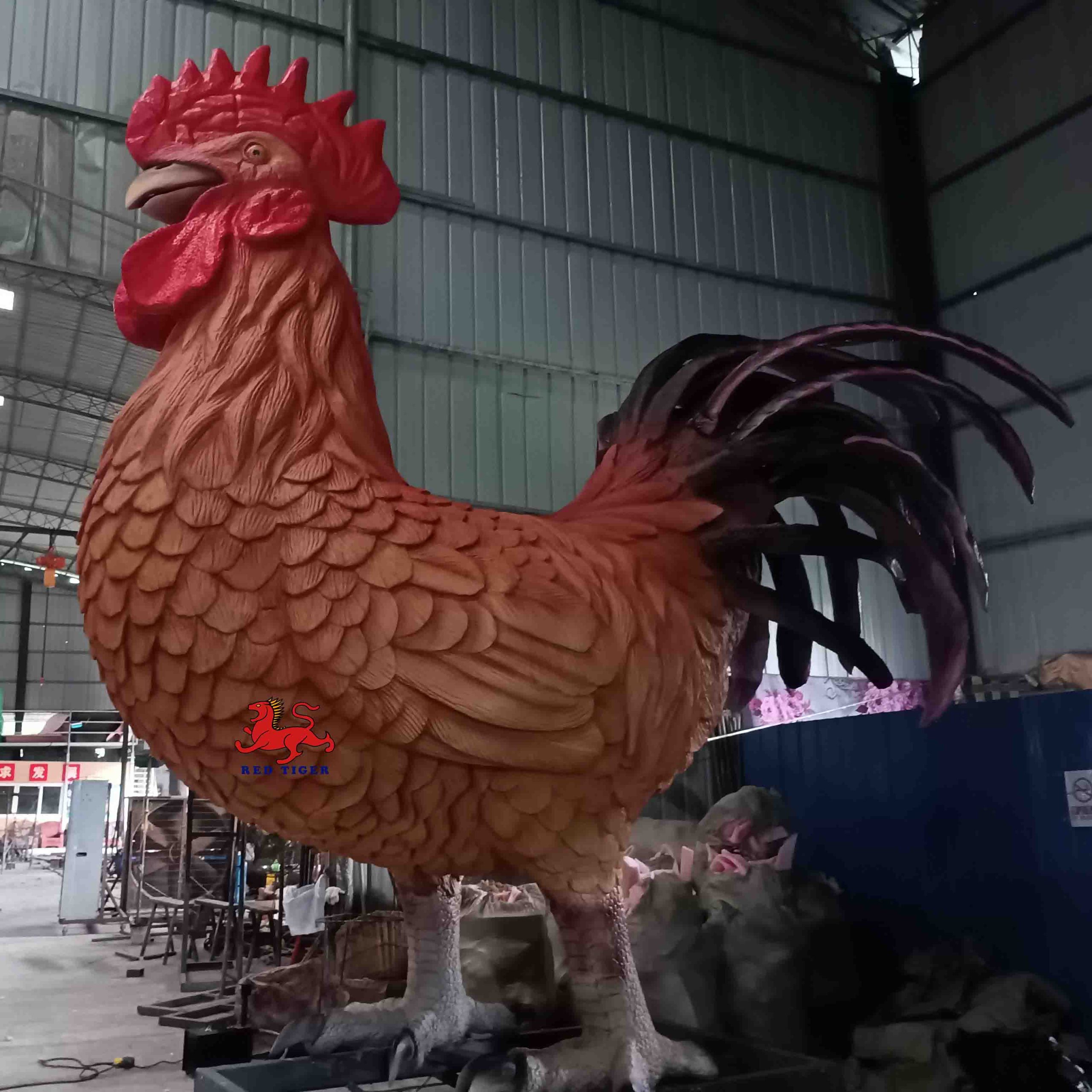 Mechanical  Animatronic Marine Model Statue Life Size Sculptures for Cock Model for Theme Park