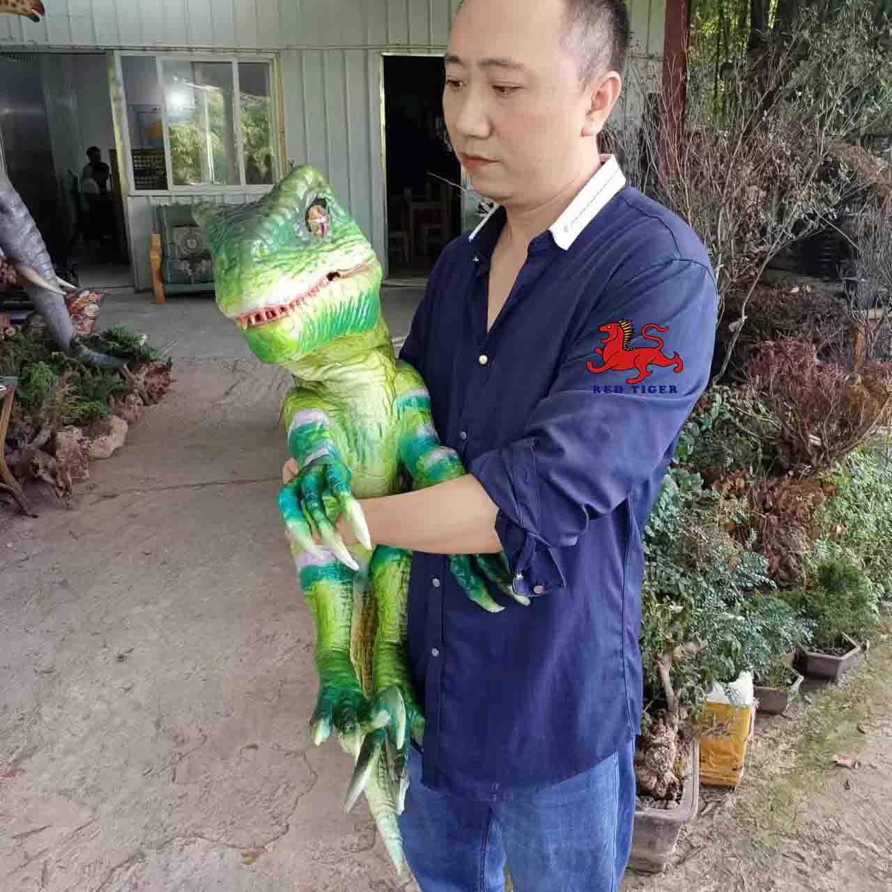 Amusement Park Products Robotic Animatronics Baby Realistic raptor Robot Dinosaur Puppet for Sale