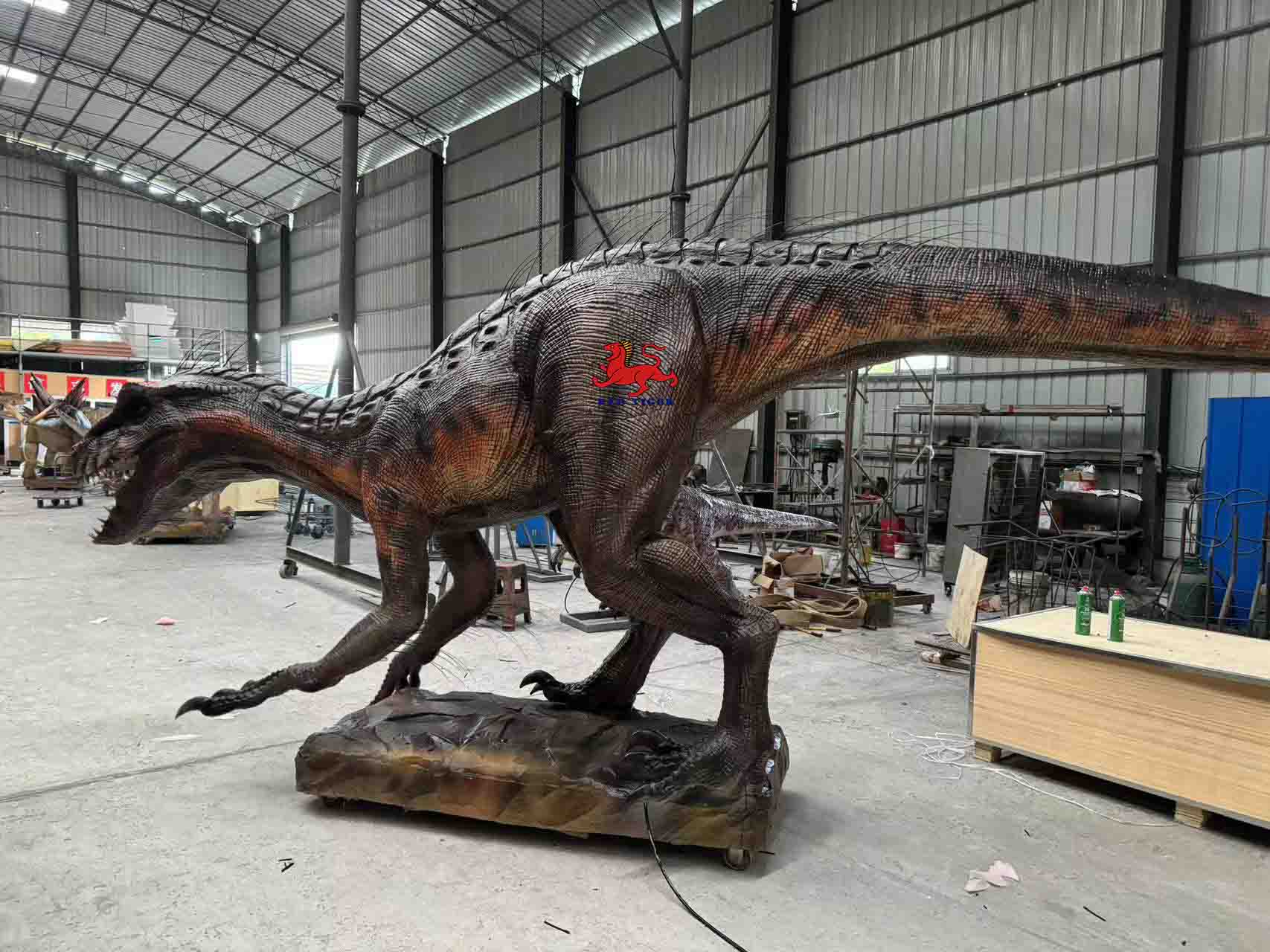 Lifesize Animatronic Dinosaur for Indoor Play Metal Playground Equipment for Schools Kindergartens Daycares Airports Shopping