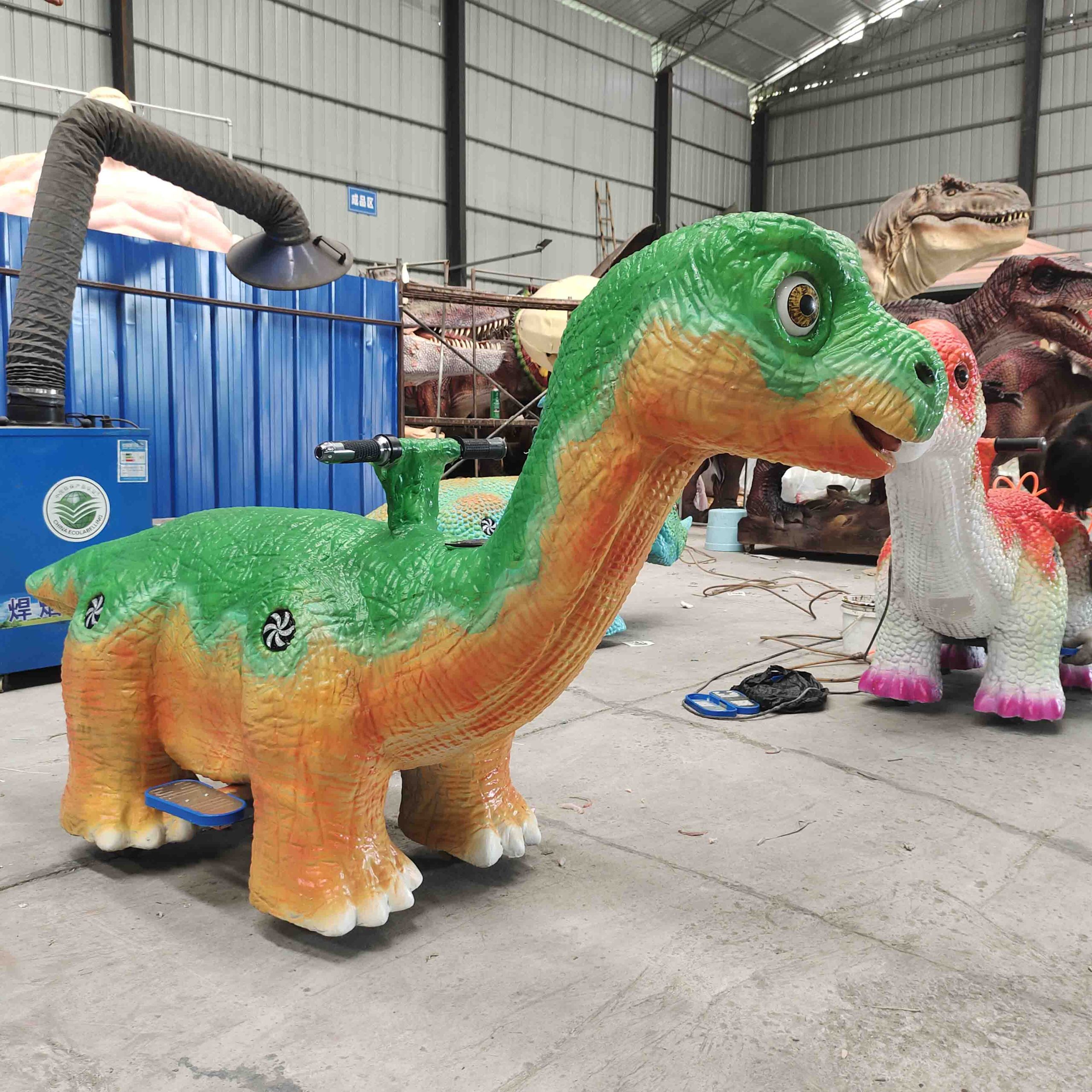 Interactive Coin-Operated Dinosaur Toy Cars Amusement Ride for Kids for Home Sports Park School Trampoline Park Metal Outdoor