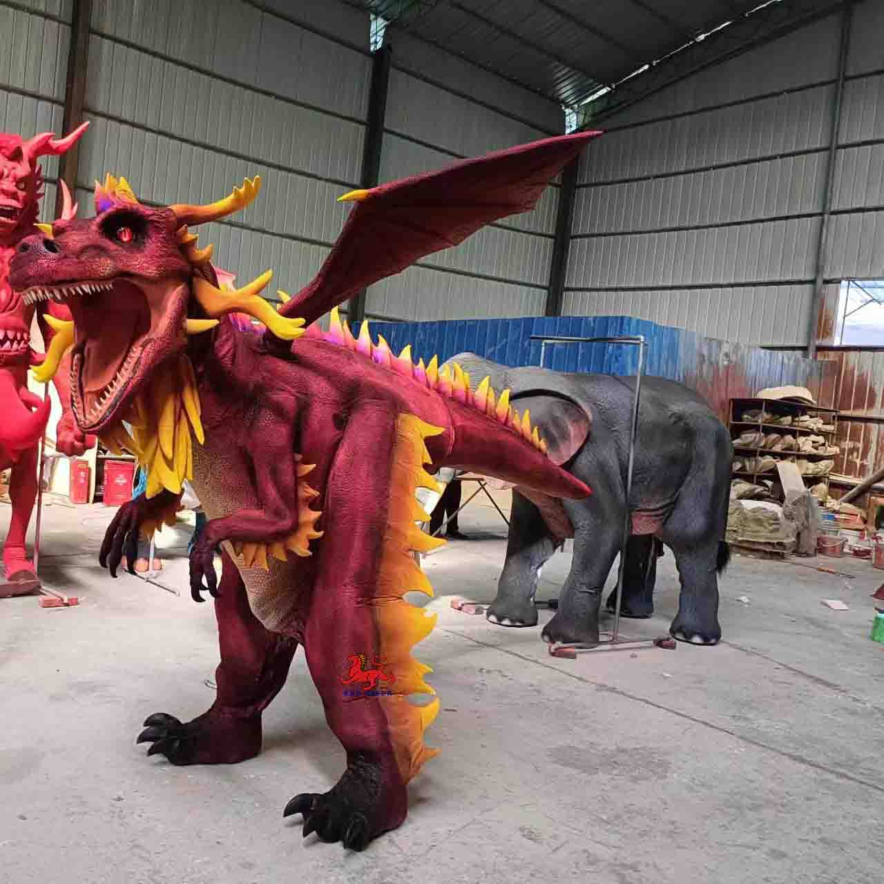 High Quality Realistic Walking Dinosaur Dragon Costume for Theme Park & Amusement Park