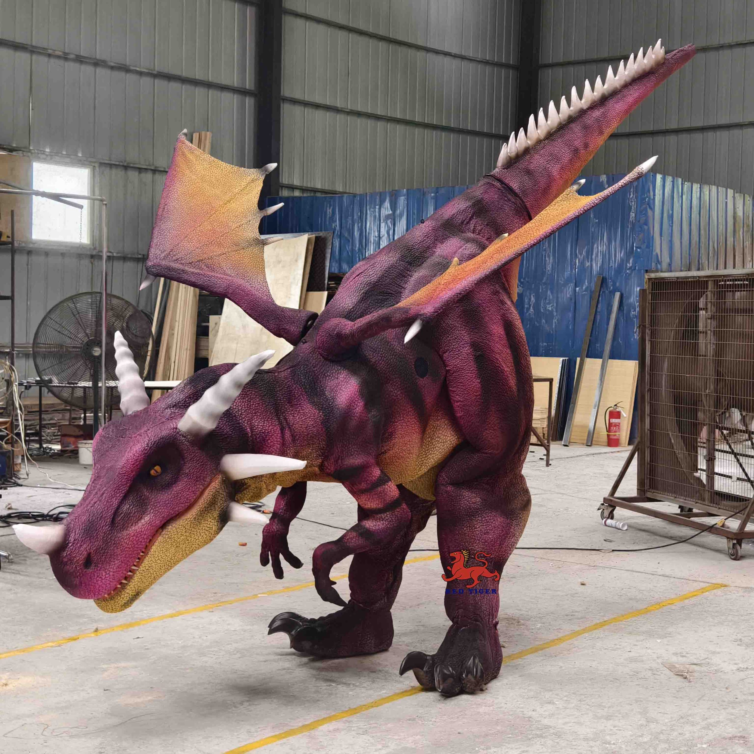 High Quality Realistic Walking Dinosaur Dragon Costume for Theme Park & Amusement Park