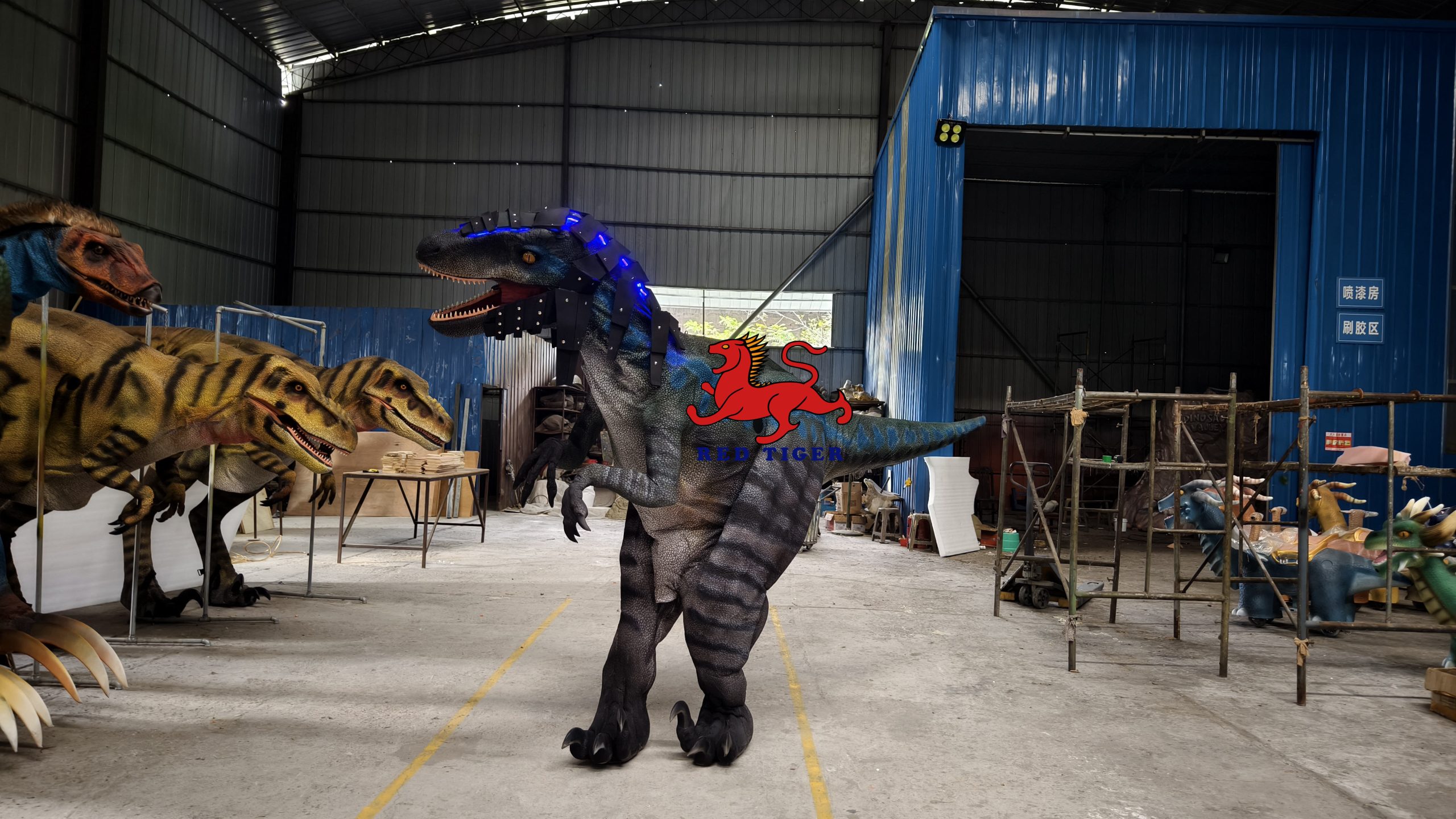 Cool Armored Velociraptor Costume for Jurassic Live Show