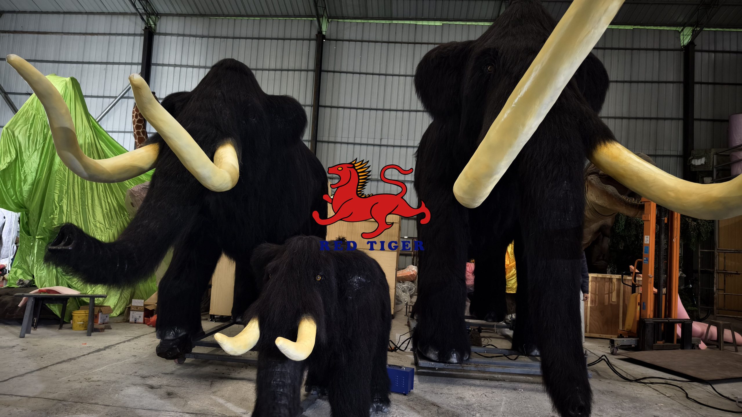 Wildlife Park Realistic Simulation Electronic Mammoth Life-size Animal Model
