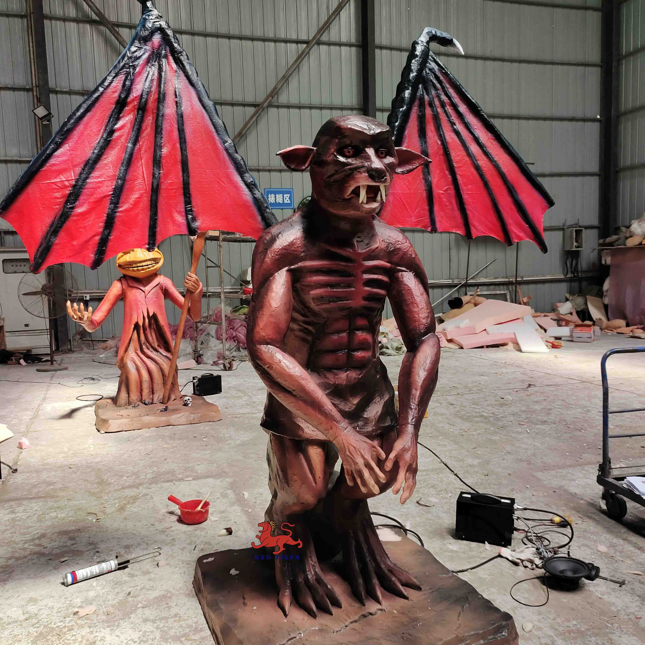 Life Like Horror House Amusement Animatronic Monster Devil Animatronics De Halloween Props