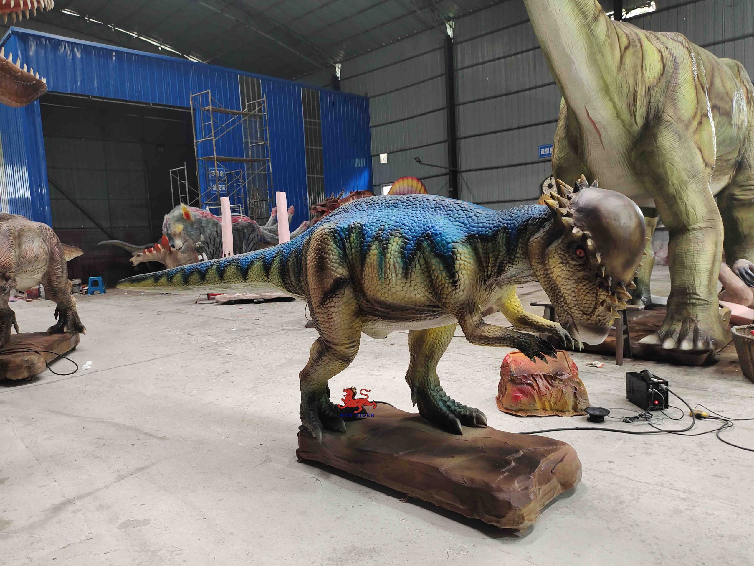 Theme Park High Quality Realistic Animatronic Pachycephalosaurus Robotic Dinosaur Model for Amusement Park