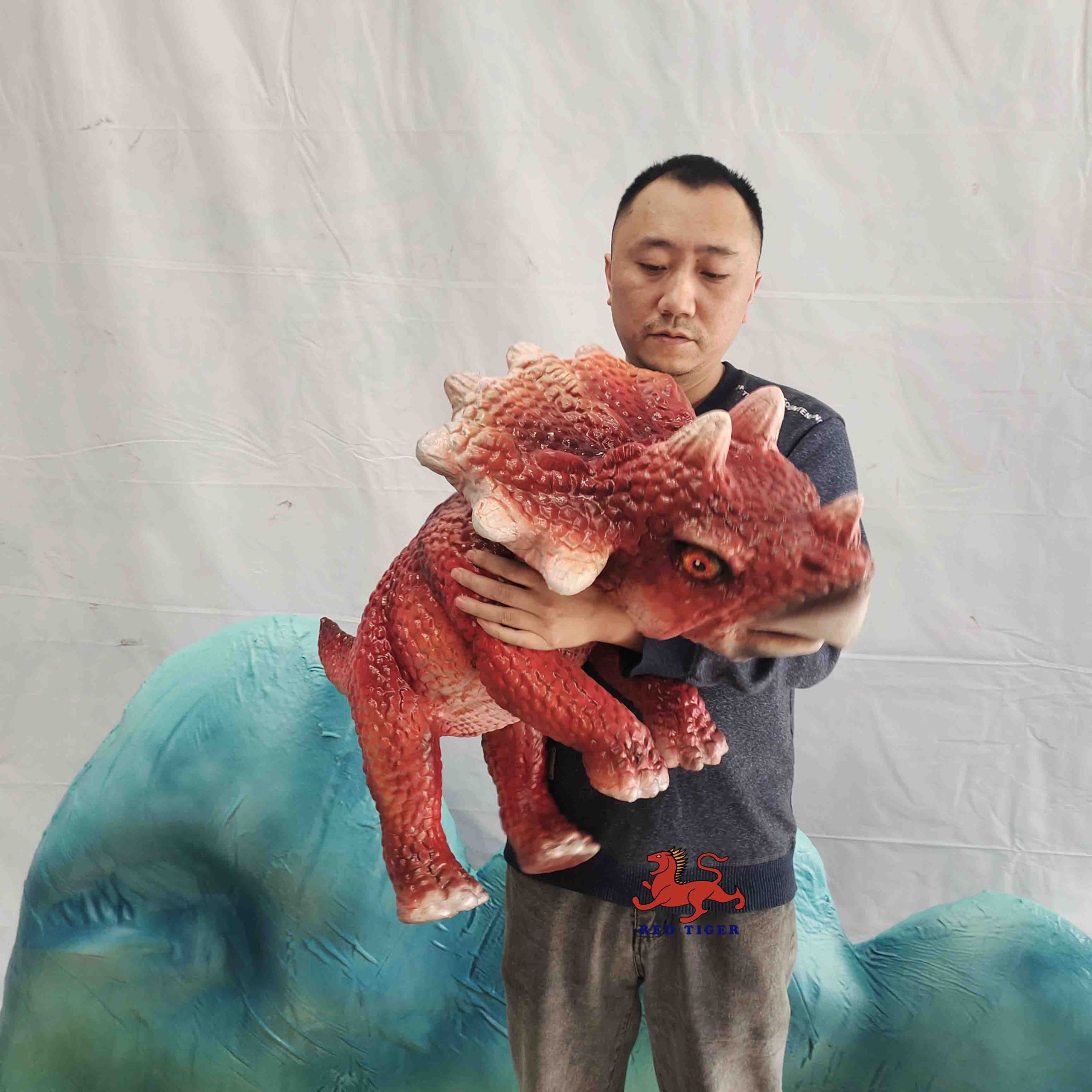 Amusement Park Products Robotic Animatronics Baby Realistic raptor Robot Dinosaur Puppet for Sale