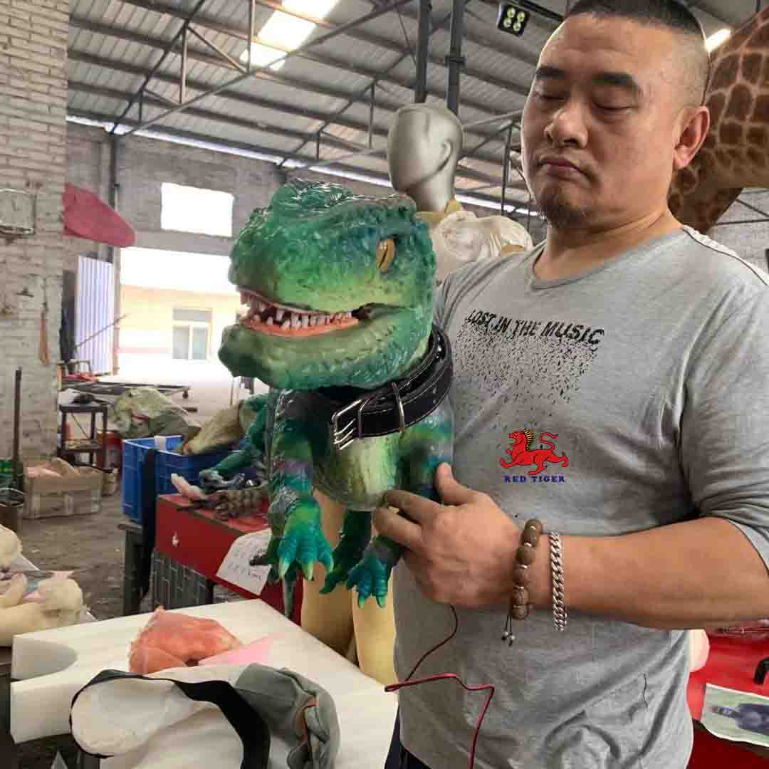 Amusement Park Products Robotic Animatronics Baby Realistic raptor  Puppet