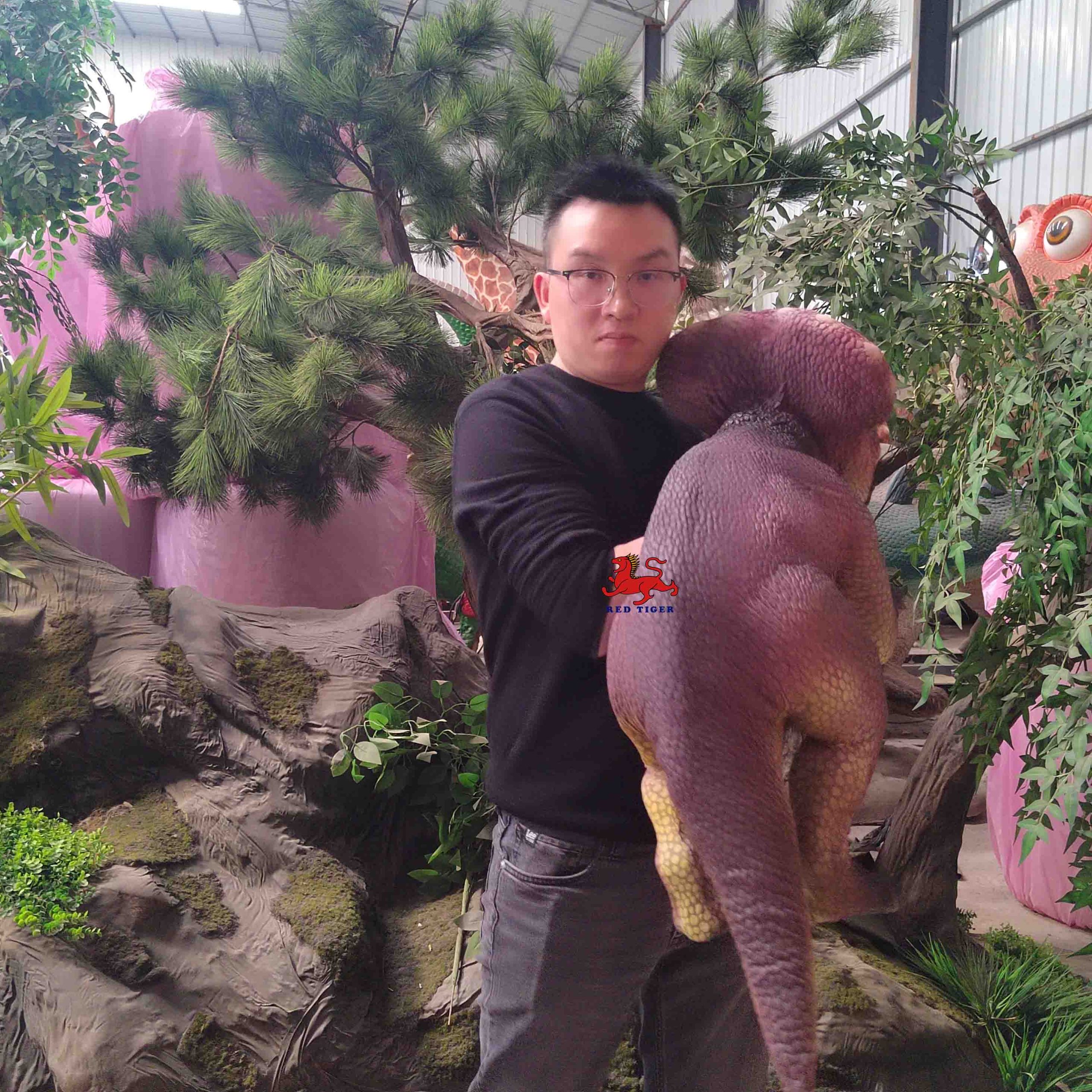 amusement park products robotic animatronics baby realistic raptor robot dinosaur puppet for sale