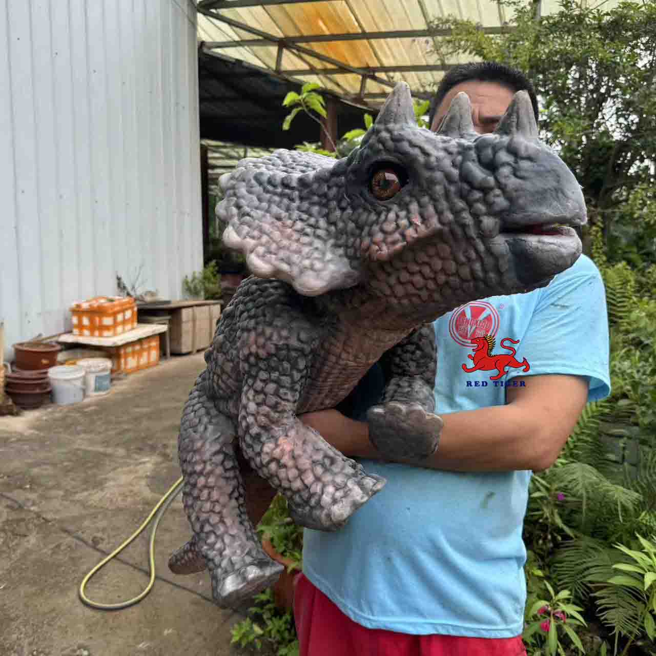 Amusement Park Products Robotic Animatronics Baby Realistic raptor Robot Dinosaur Puppet for Sale