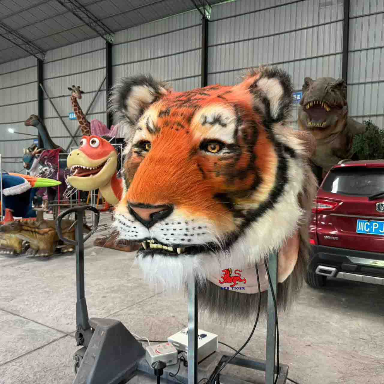 Animatronic Life Size Realistic Large Animal Tiger Wall Mounted Head Model