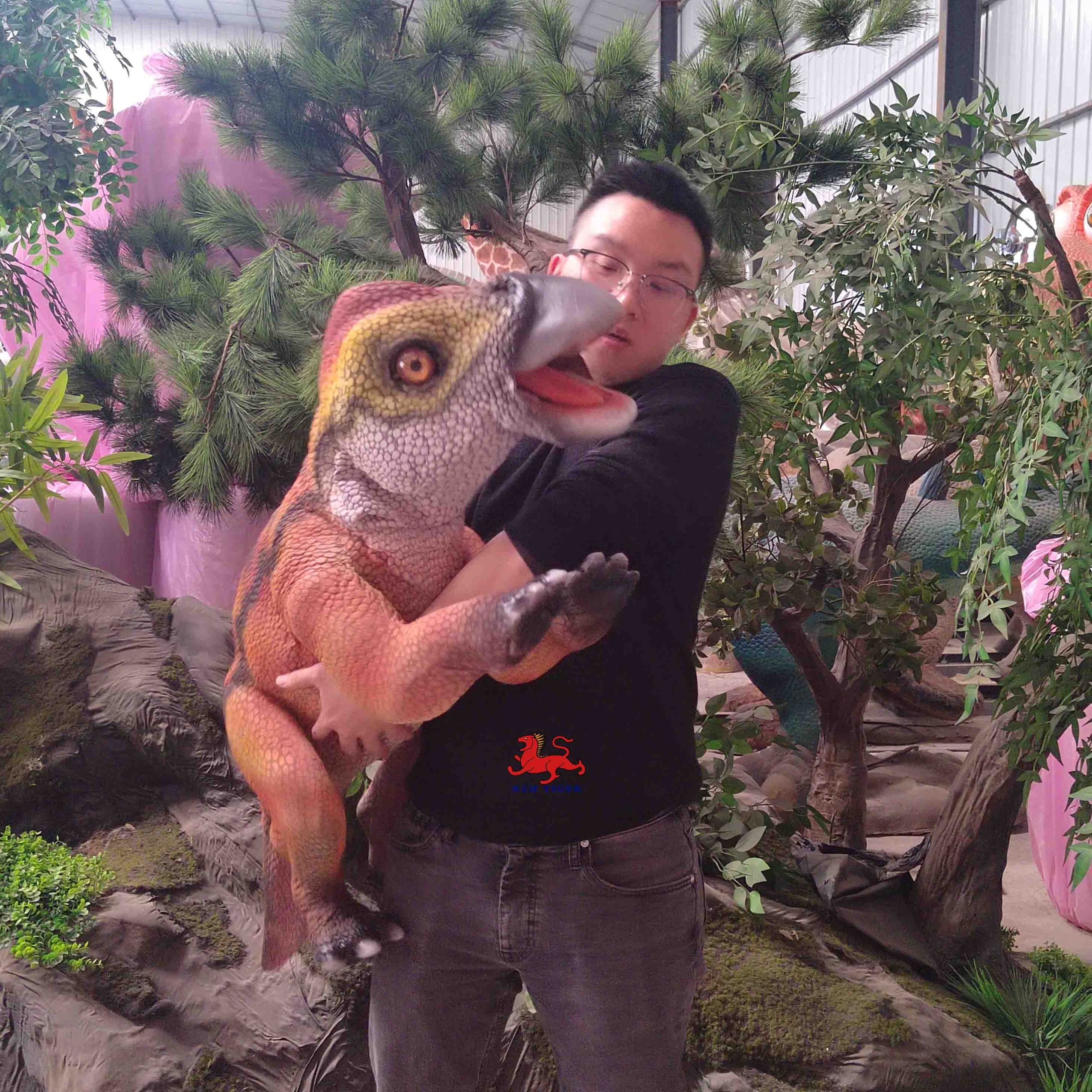 Small Animatronic Dinosaurs Hand Puppet Raptor Baby Dino
