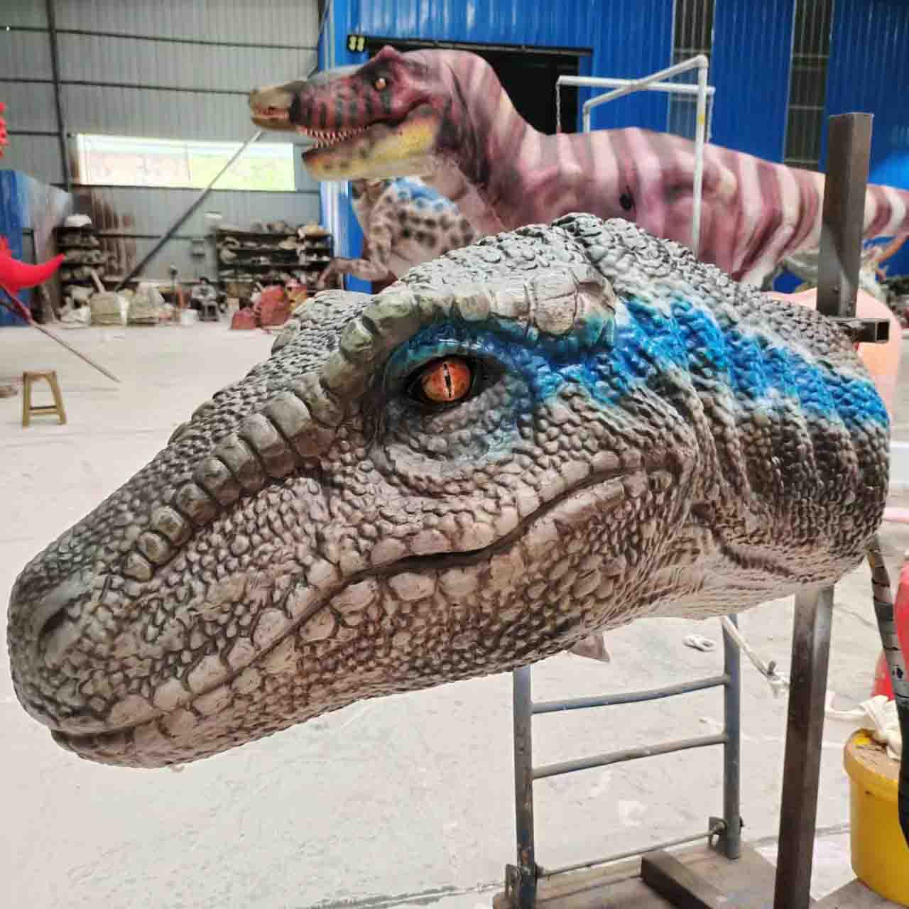 Amusement Equipment High Quality Realistic Animatronic Velociraptor Dinosaur Head