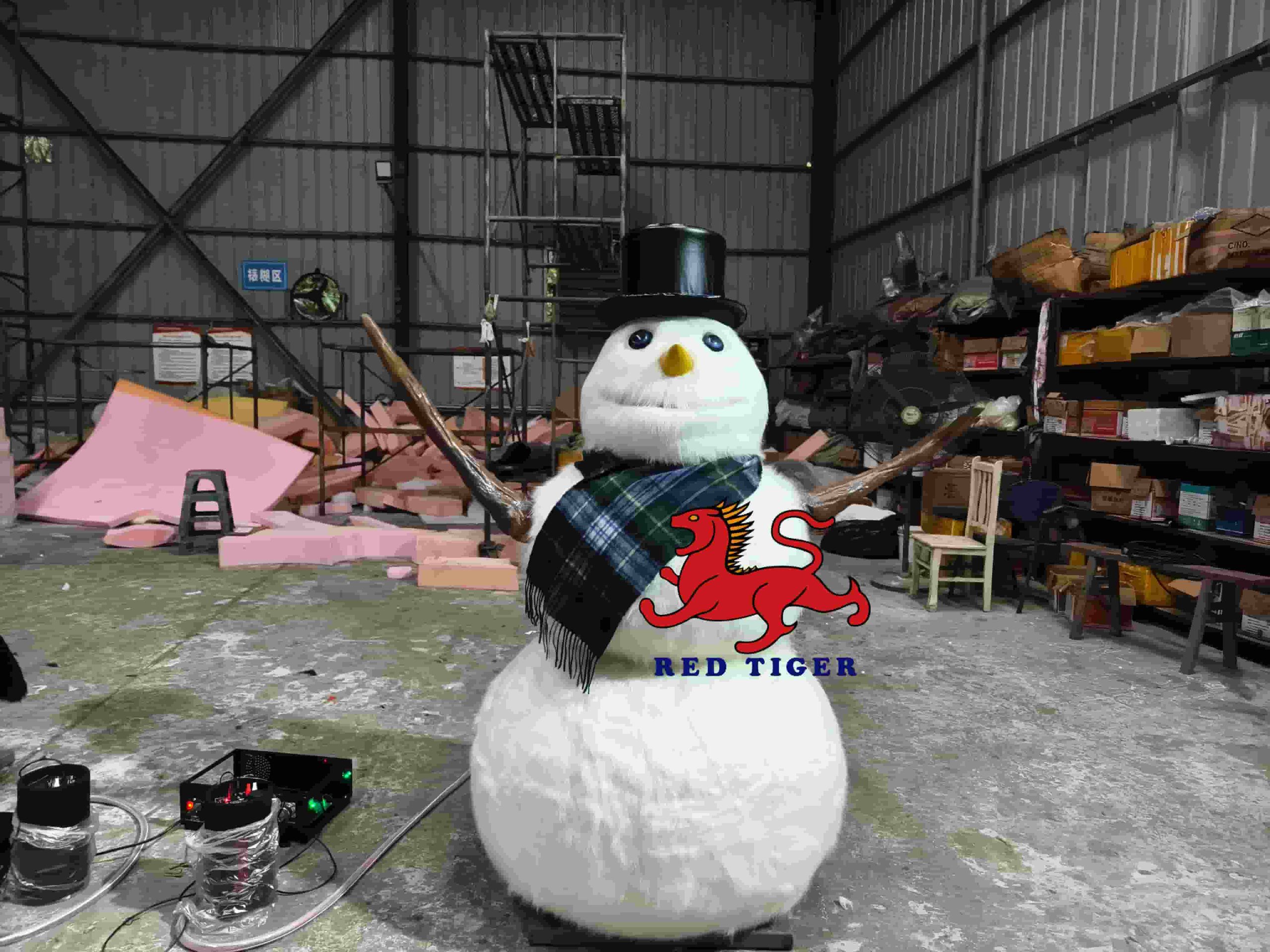 Realistic Automatic Singing Snowman Animatronic Christmas Display for Shopping Mall Holiday Decoration