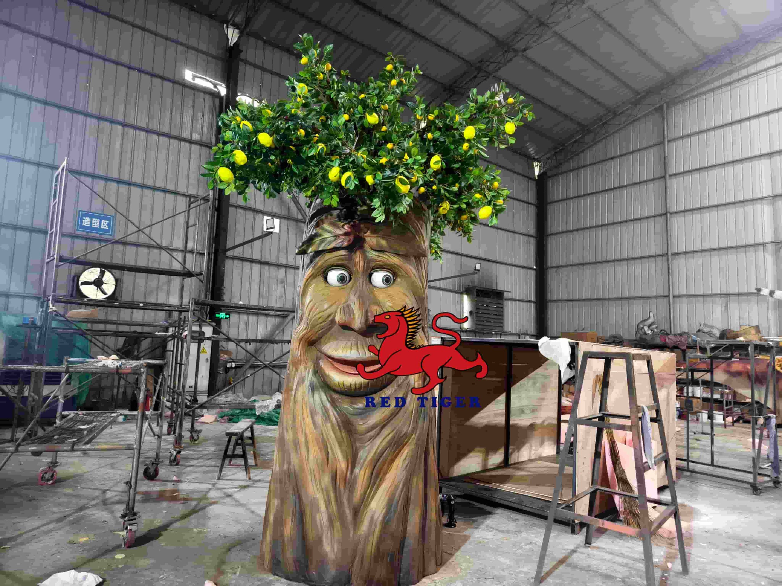 Animatronic Talking Lemon Tree for Sale Interactive Speaking Tree Model for Theme Park Mall Decoration
