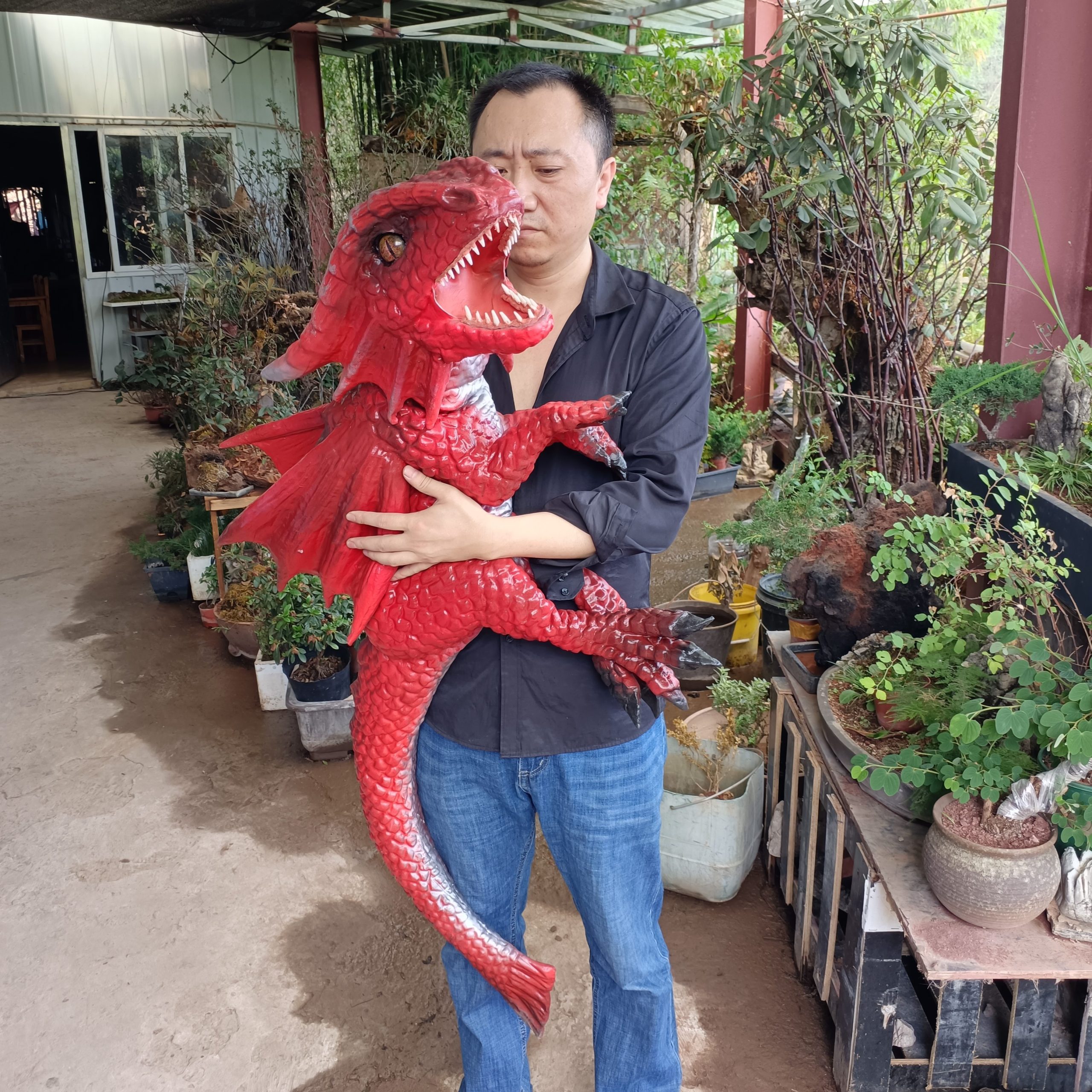 Theme Park Products Robotic Animatronics Realistic Baby Dragon Dinosaur Puppet for Sale