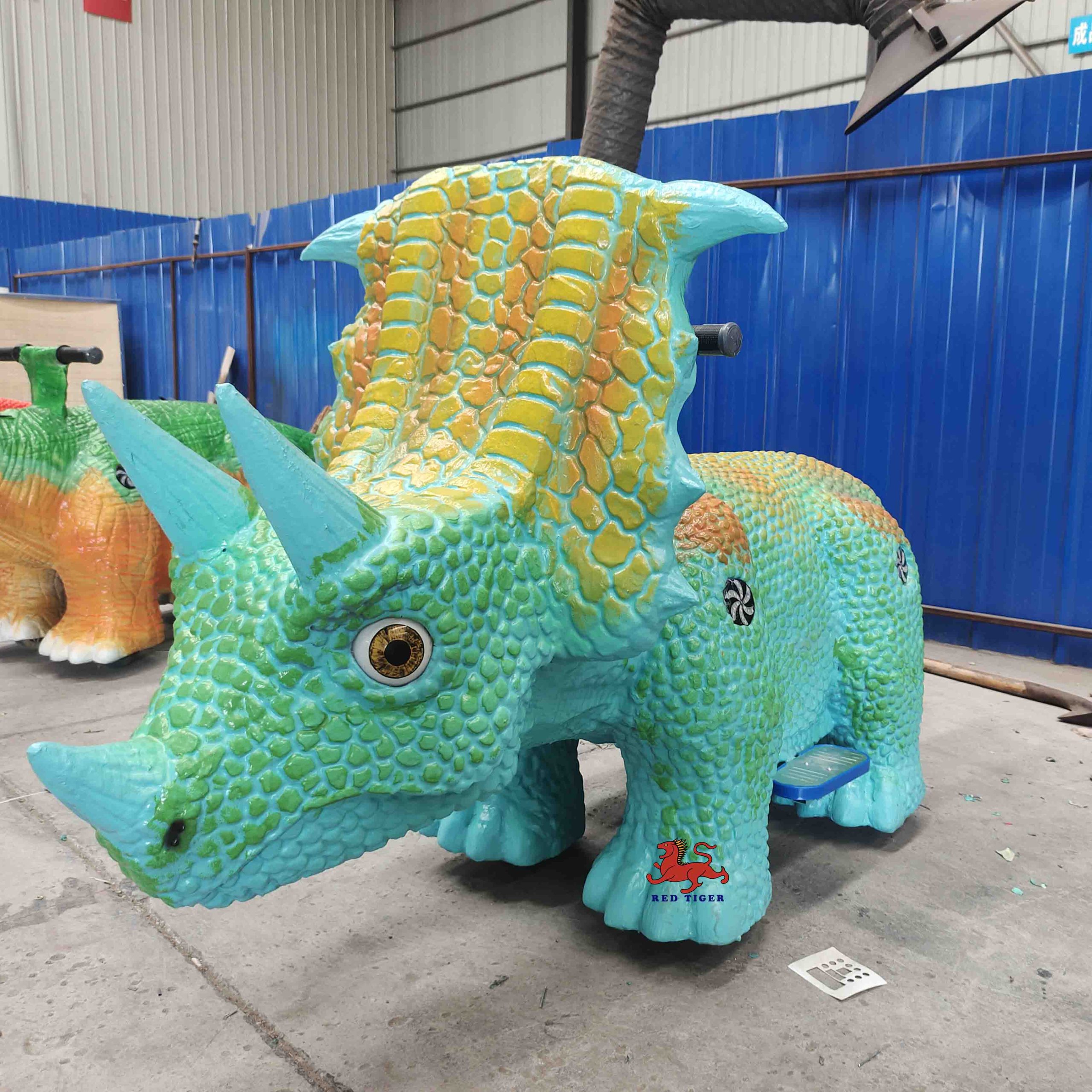 Kids Park Animatronic Dinosaur Rides Indoor Metal Design for School Kindergarten Daycare Public Places Shopping Malls Airports